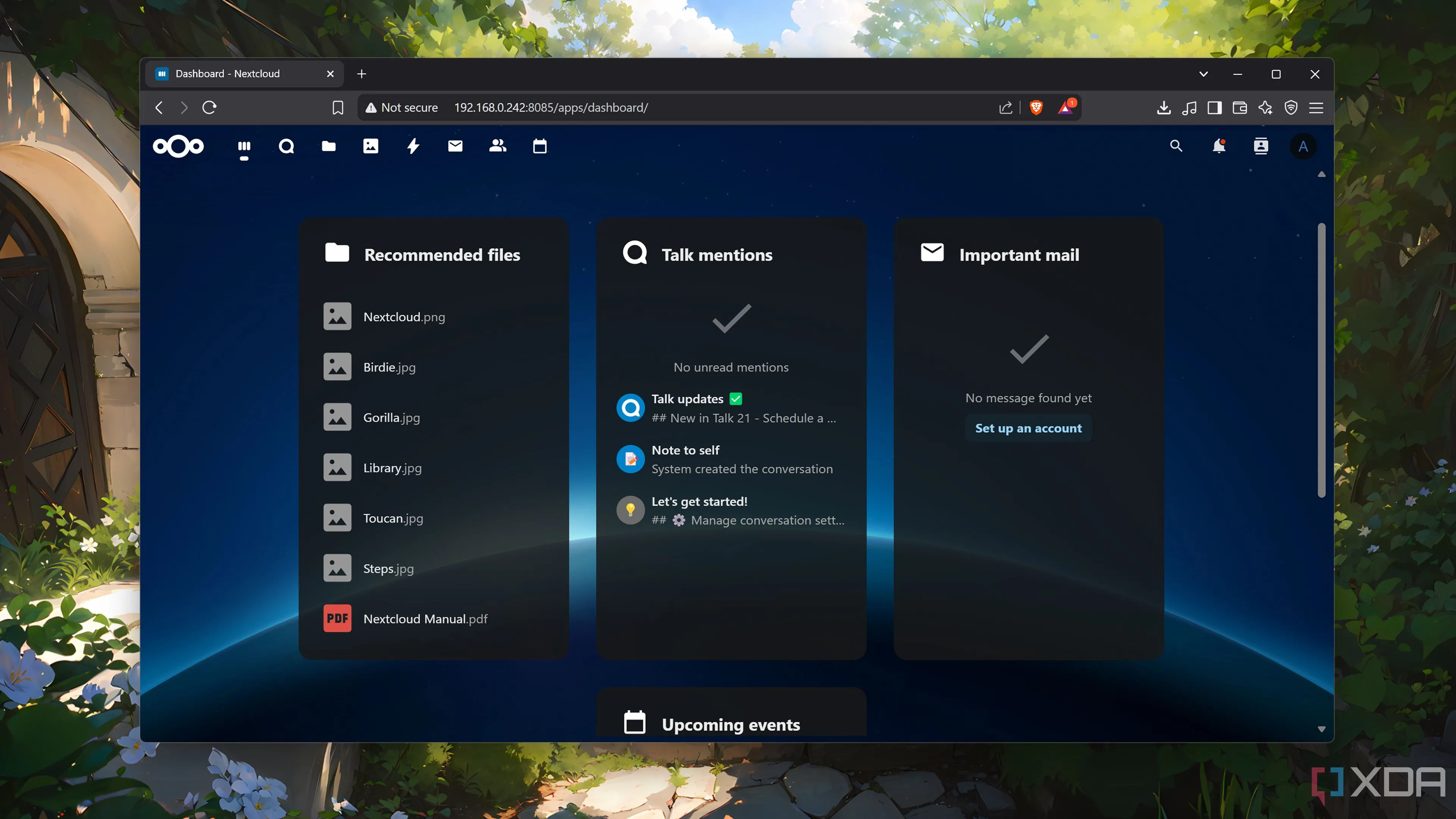 Nextcloud đang chạy trên máy chủ ảo hóa Proxmox trong môi trường homelab