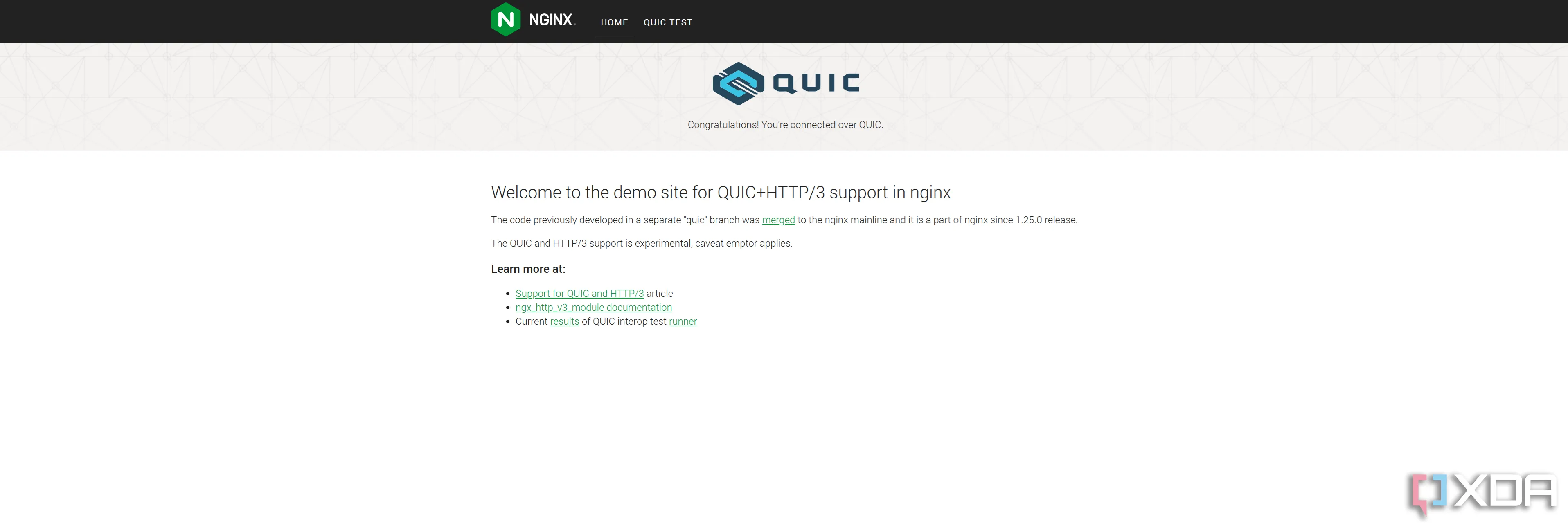 Nginx với trạng thái hỗ trợ QUIC vẫn đang thử nghiệm