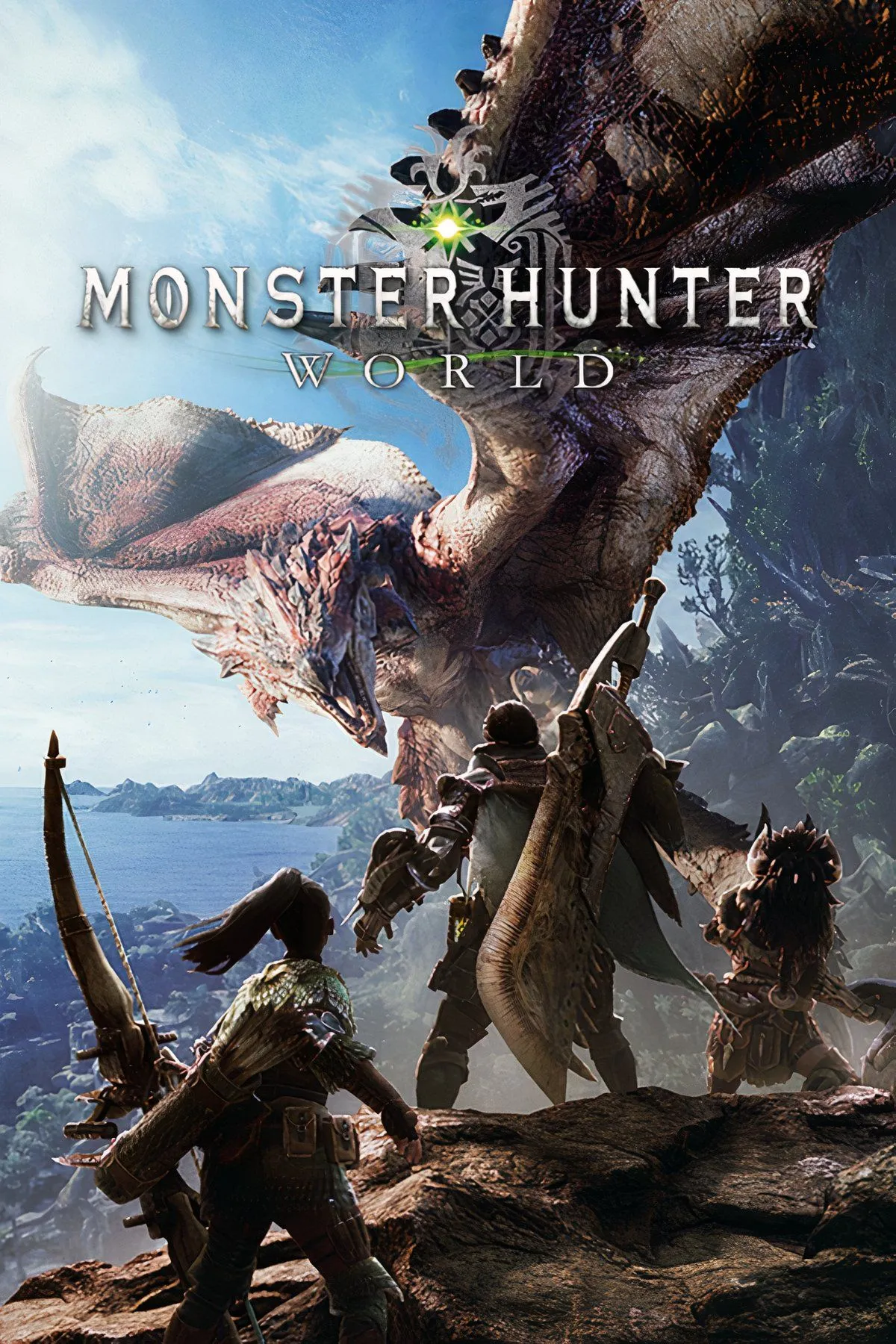 Người chơi chiến đấu với một quái vật khổng lồ trong thế giới của Monster Hunter World
