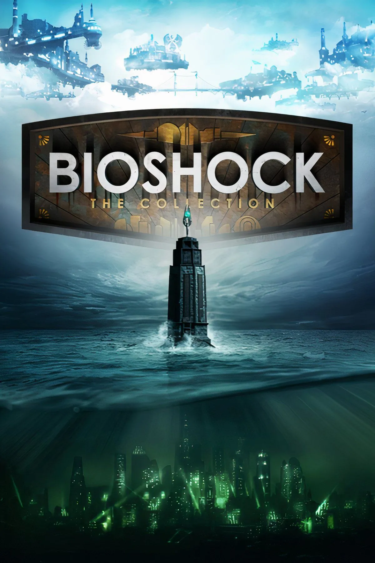 Người chơi trong BioShock sử dụng sức mạnh plasma để chiến đấu trong thành phố dưới nước đổ nát Rapture