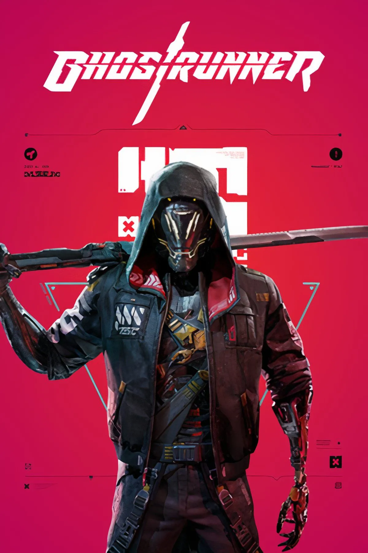Người chơi trong Ghostrunner đang thực hiện pha di chuyển nhanh và tránh đạn trong môi trường cyberpunk