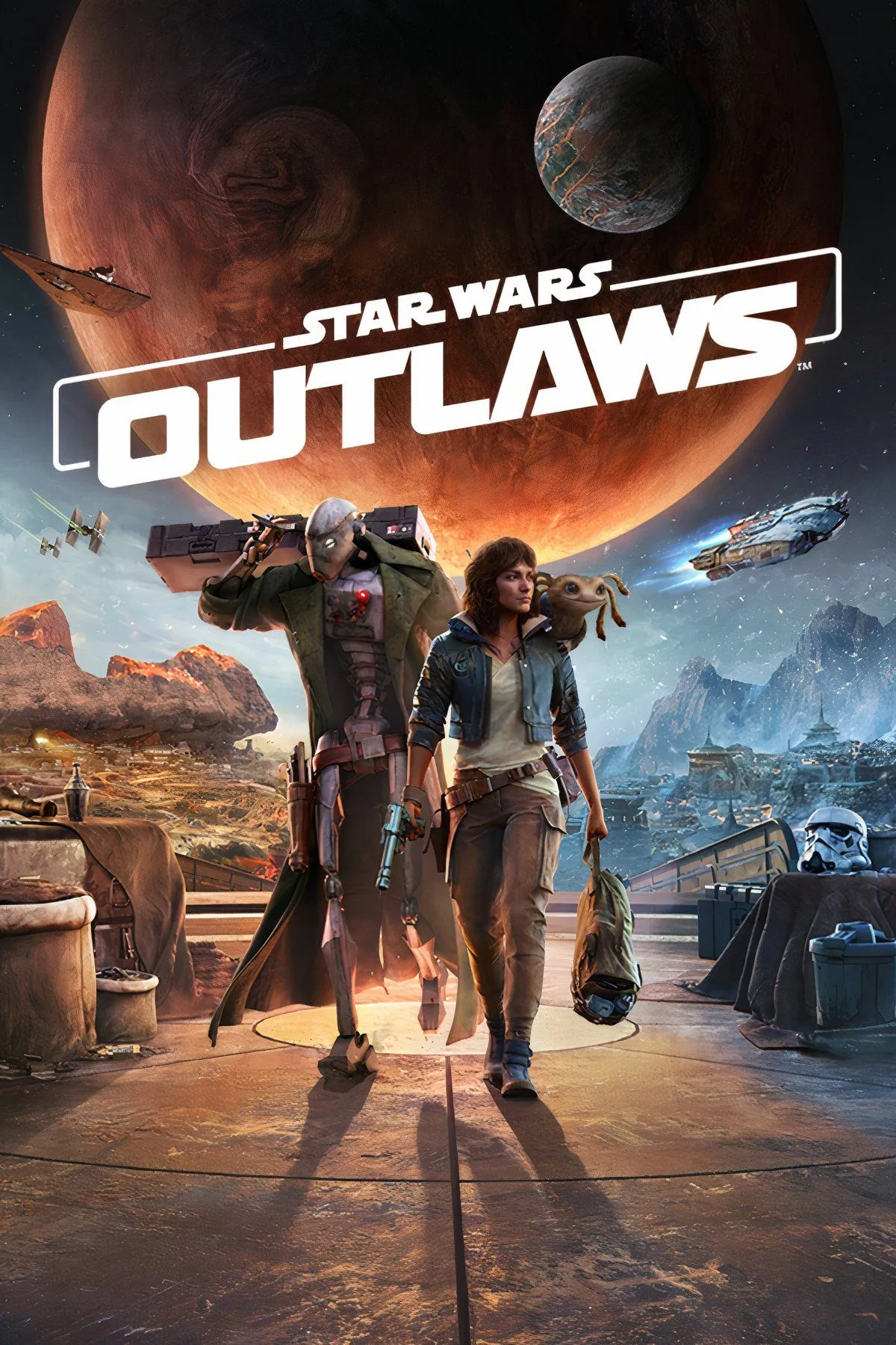 Nhân vật chính Kay Vess và sinh vật đáng yêu Nix trong Star Wars Outlaws