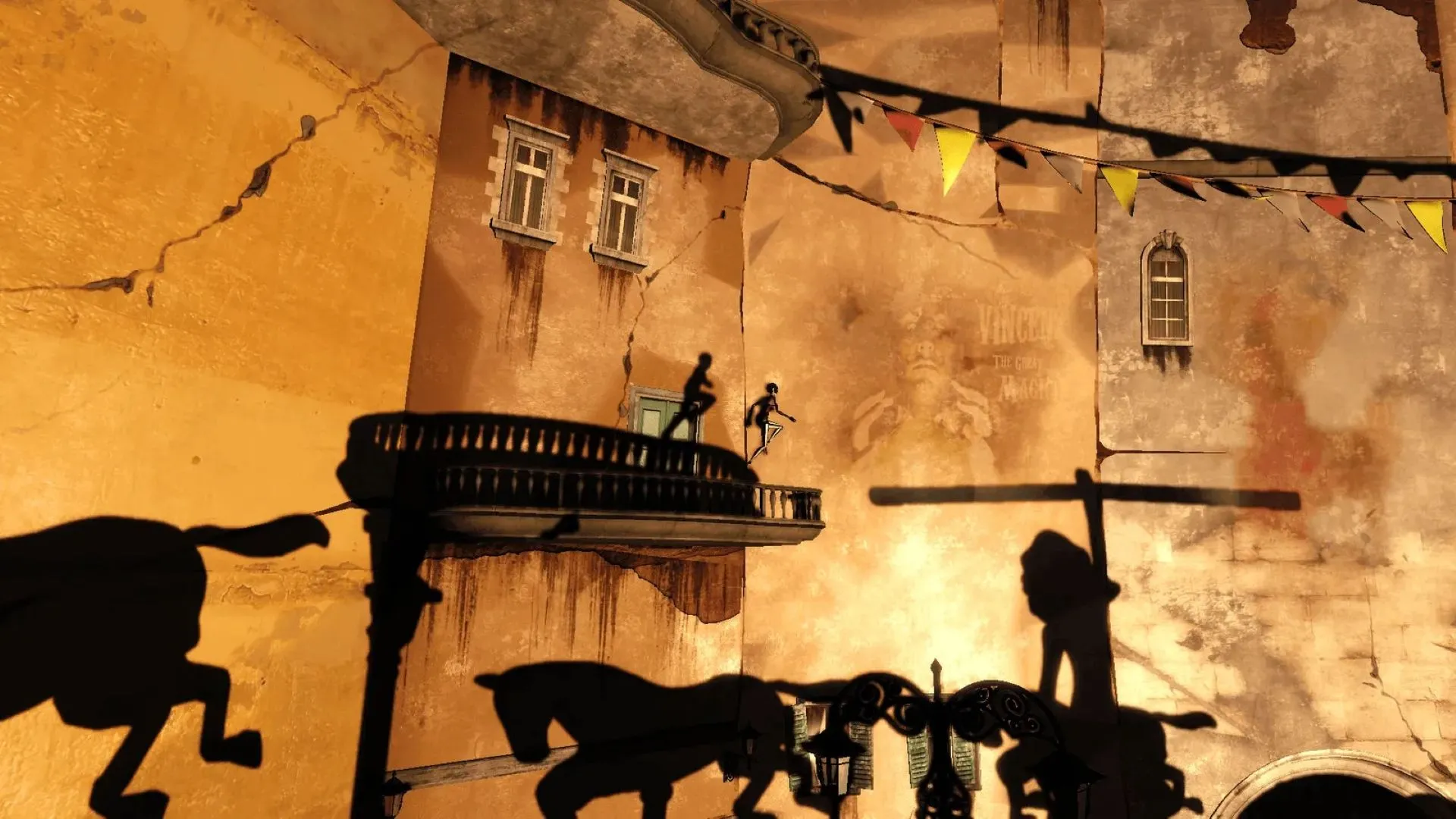 Nhân vật Dawn di chuyển trên nền bóng tối trong game Contrast