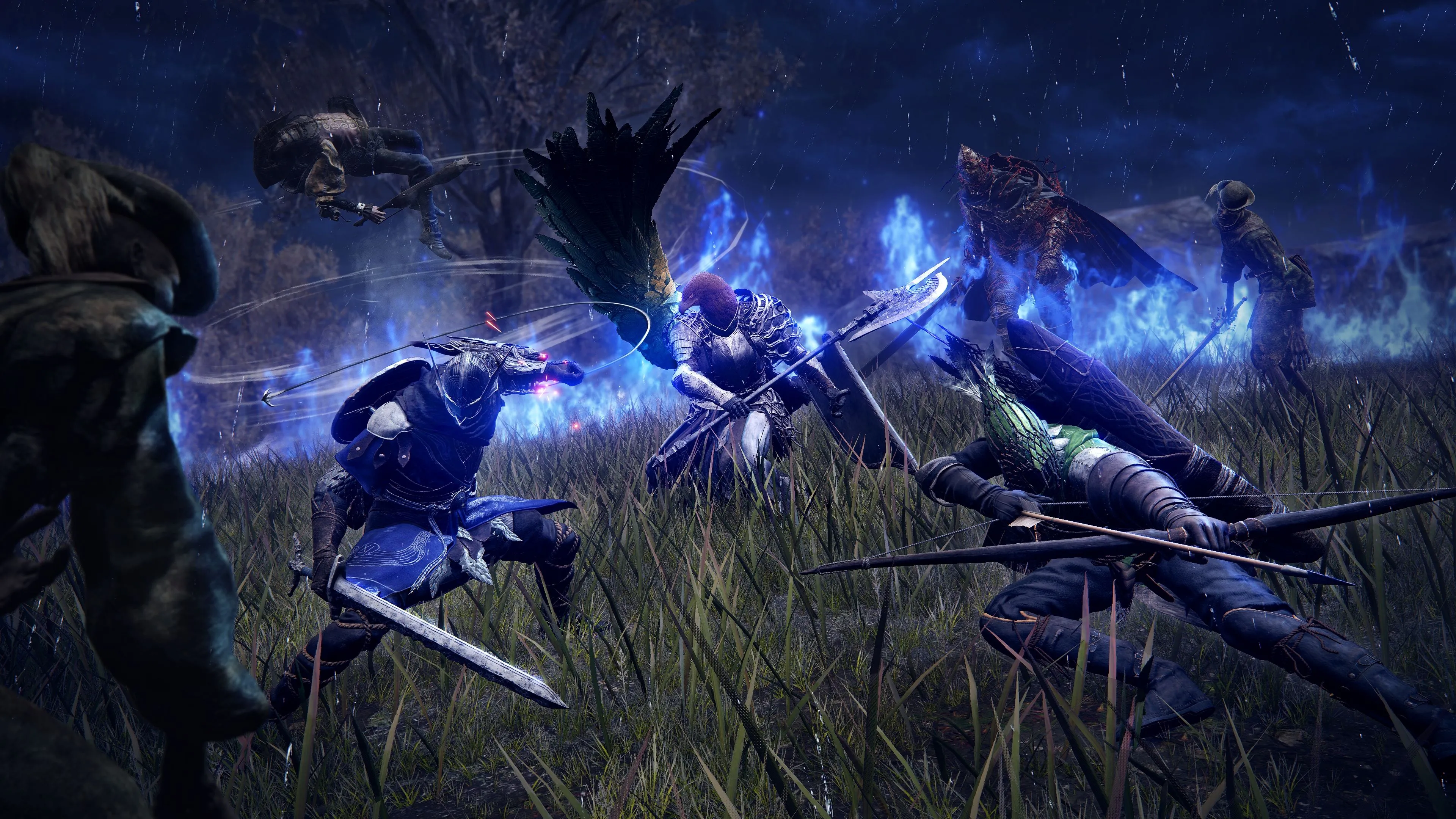 Nhân vật game thủ đang di chuyển qua một khu vực hoang tàn trong Elden Ring Nightreign