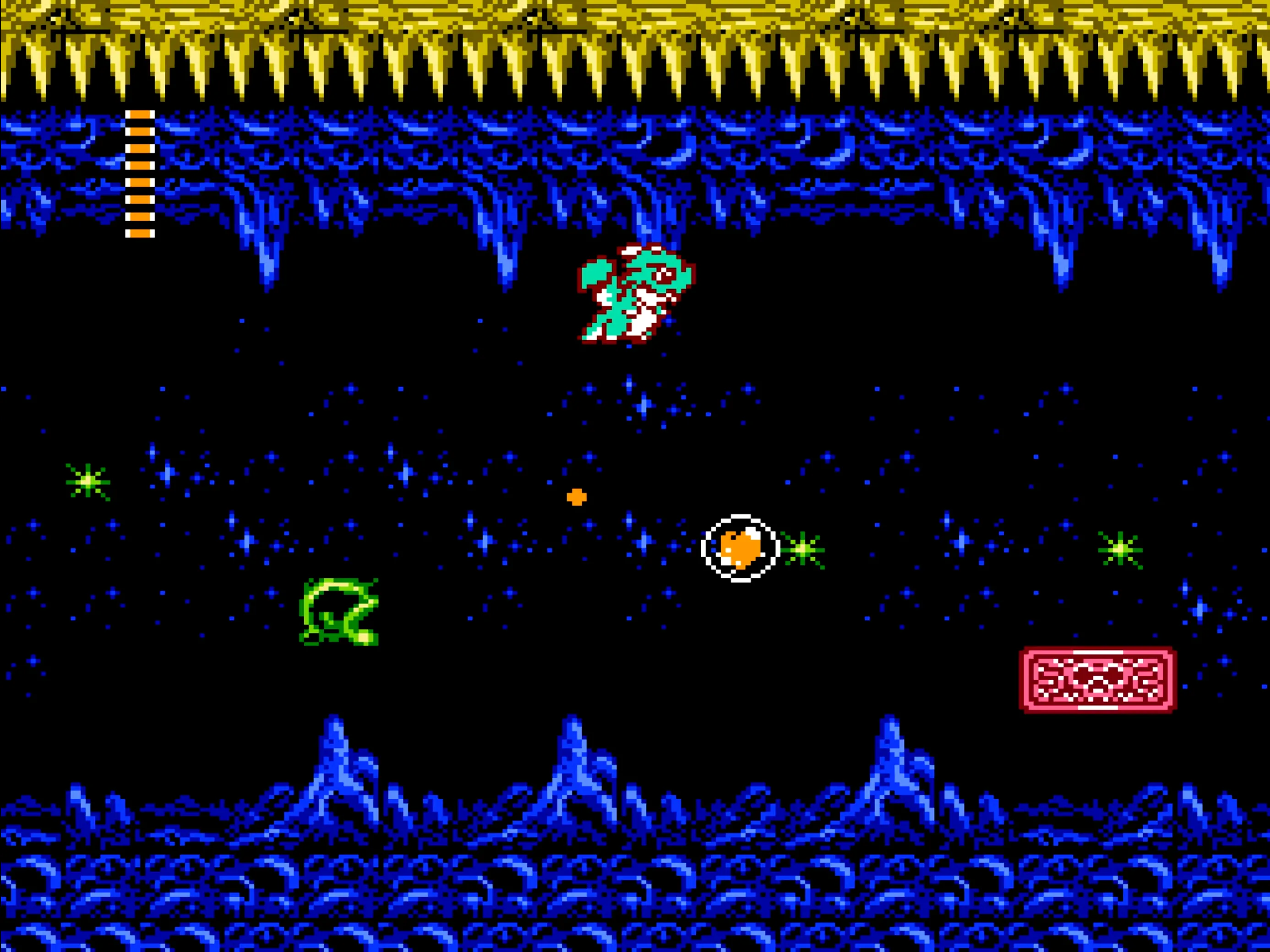 Nhân vật Little Samson trên NES đang chiến đấu với kẻ thù trong một cảnh platformer đầy màu sắc