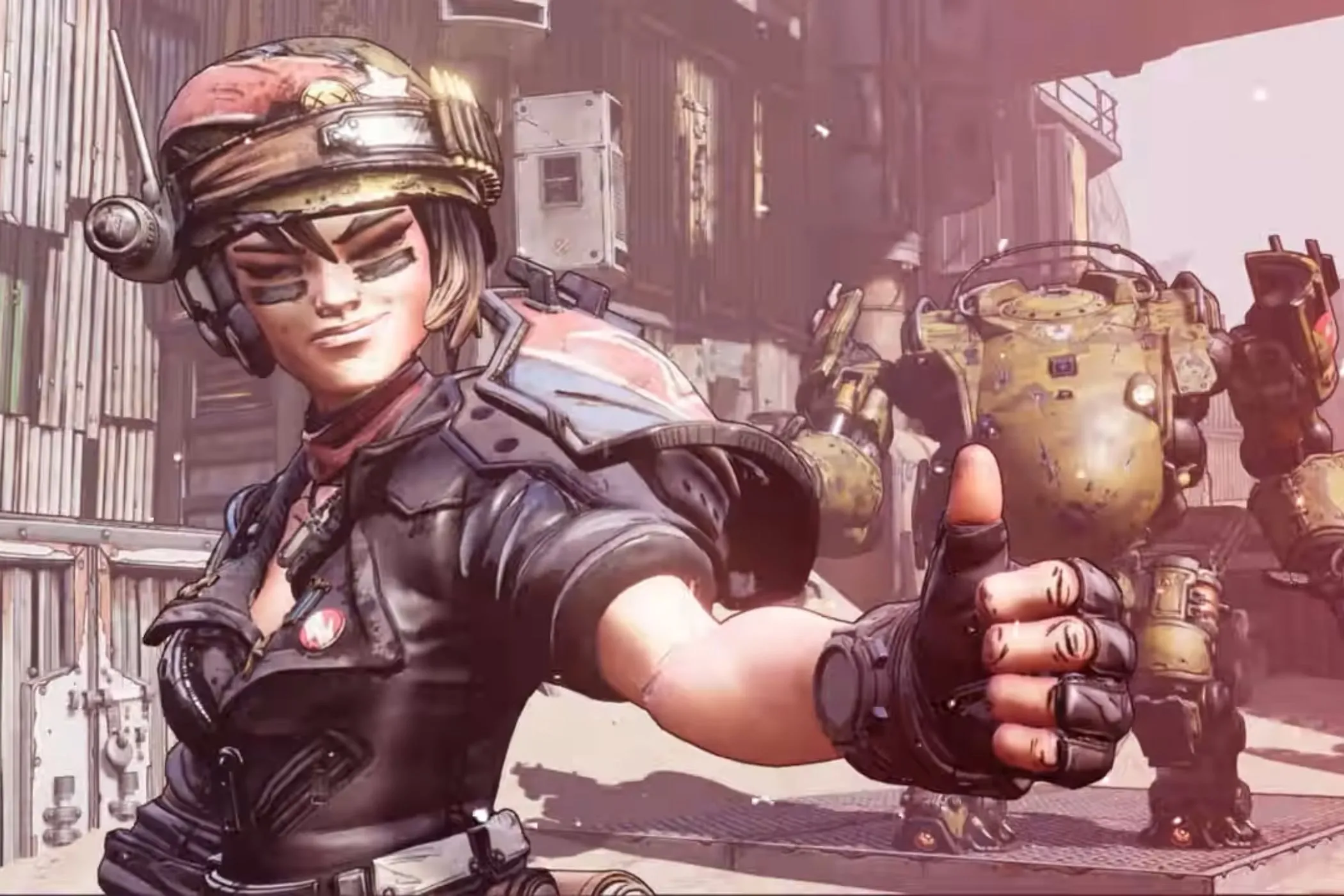 Nhân vật Moze trong Borderlands 3 giơ ngón tay cái, biểu tượng cho Borderlands 3 Ultimate Edition trên Xbox Game Pass