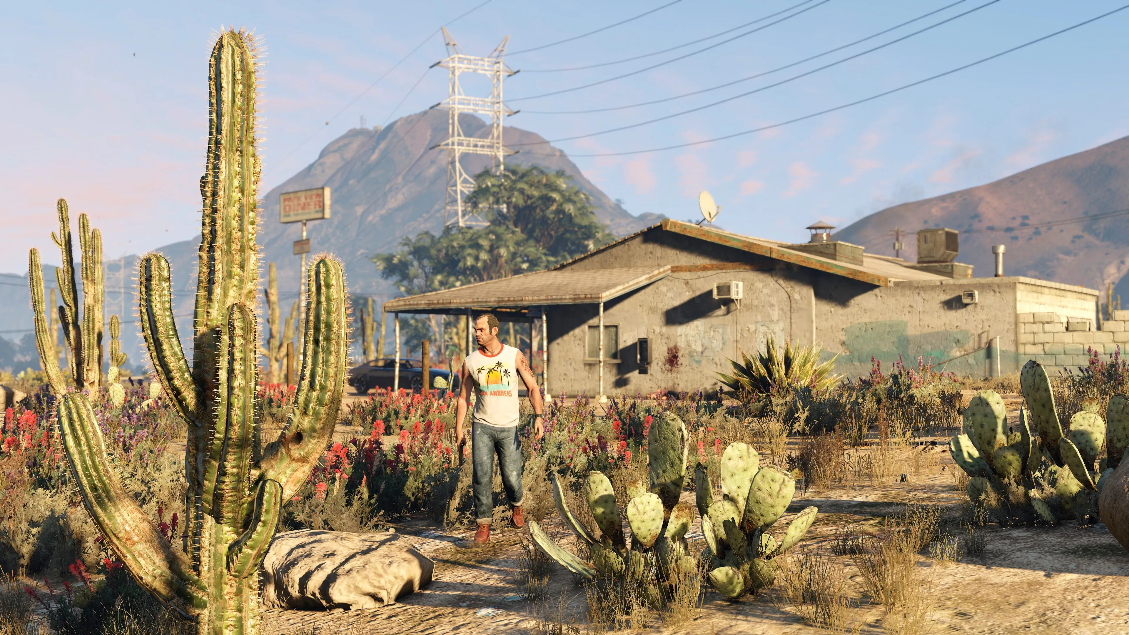 Nhân vật Trevor Philips trong Grand Theft Auto V tại Blaine County, thể hiện chiều sâu của chế độ cốt truyện và nhân vật mà fan GTA 6 mong đợi