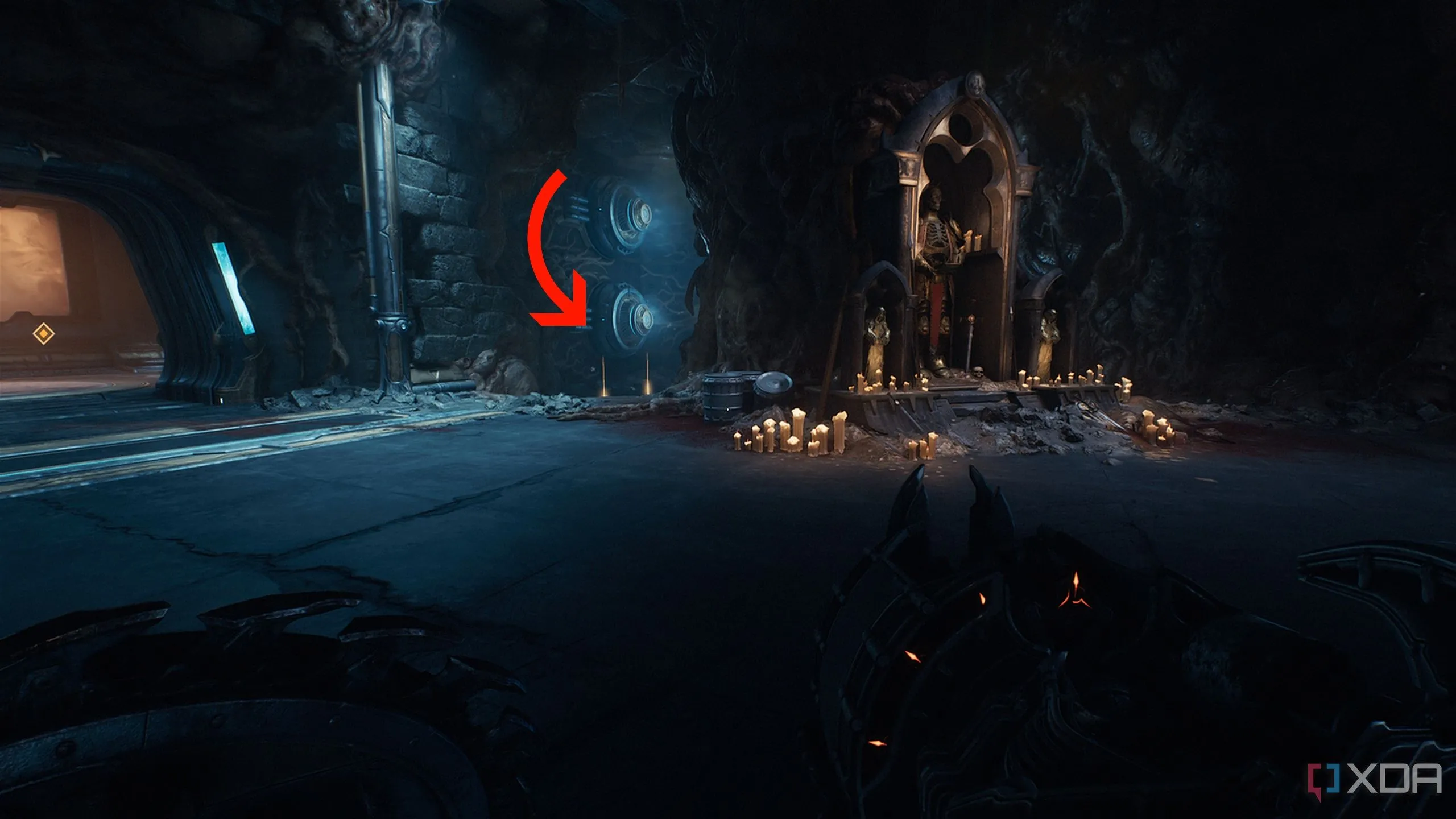 Những thanh vàng ẩn sau Tượng đài Sentinel, nguồn nâng cấp cho Slayer trong Doom: The Dark Ages