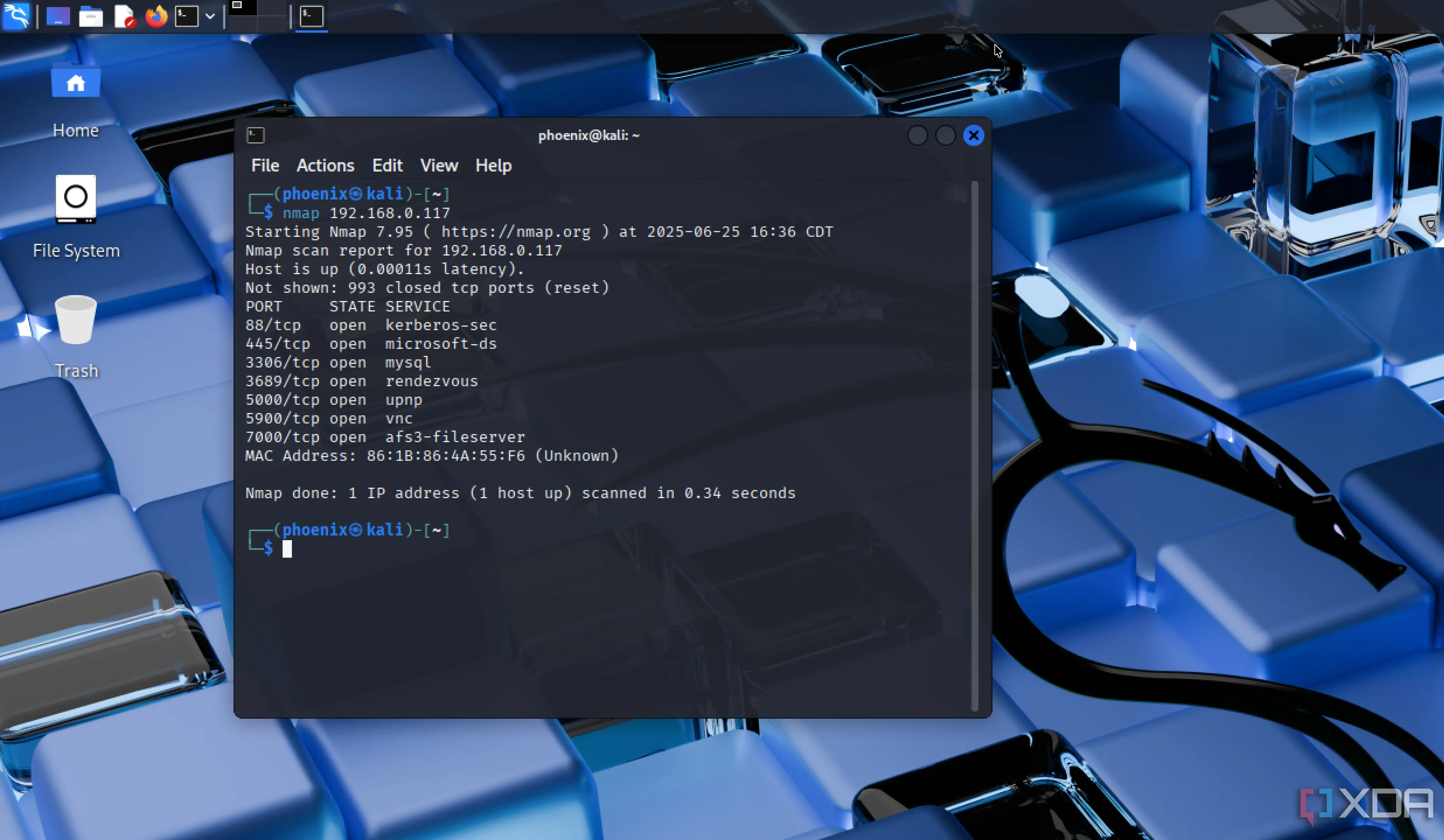 Nmap đang hoạt động trên màn hình