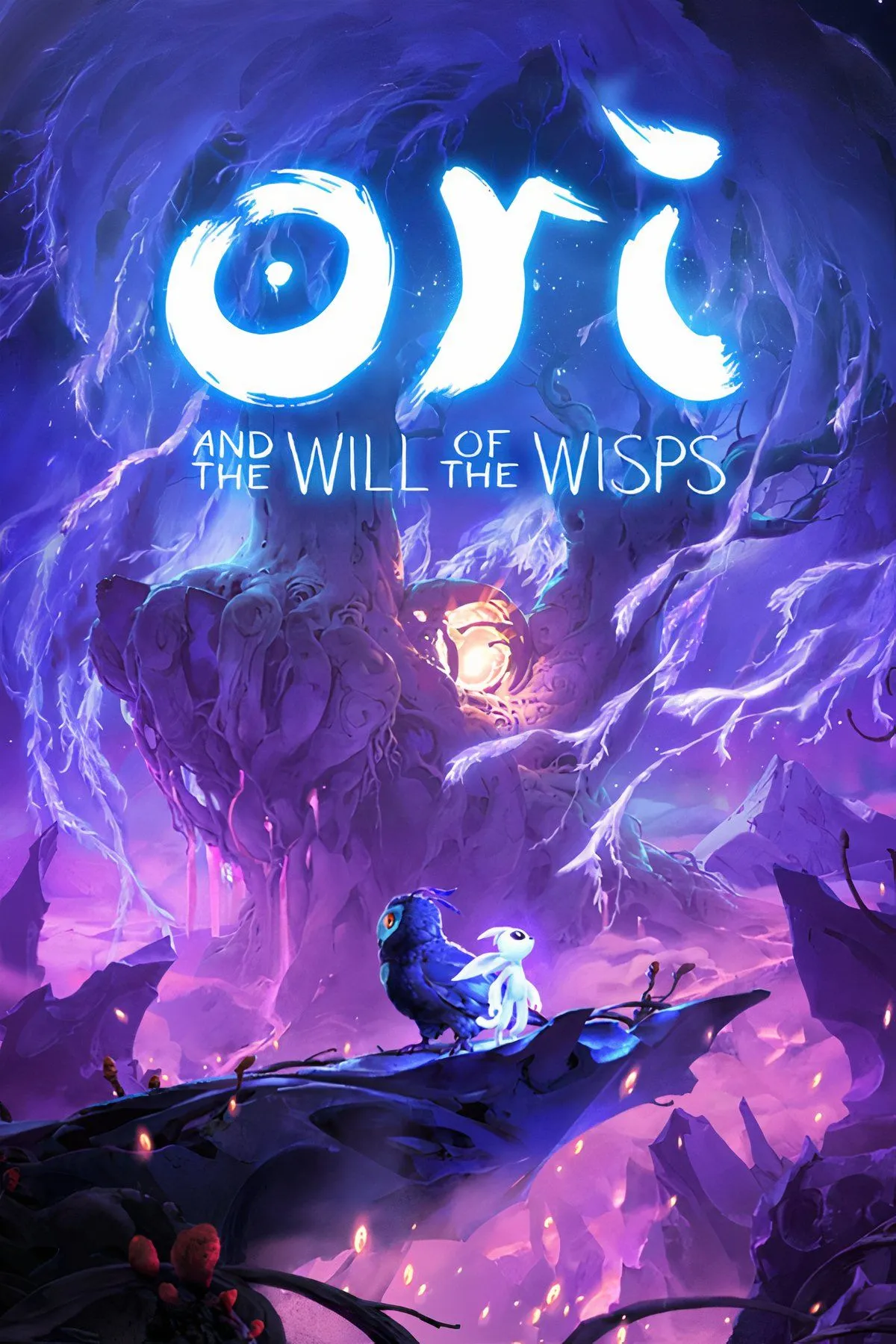 Ori, nhân vật chính trong game Ori and the Will of the Wisps, giữa khung cảnh rừng cây huyền ảo
