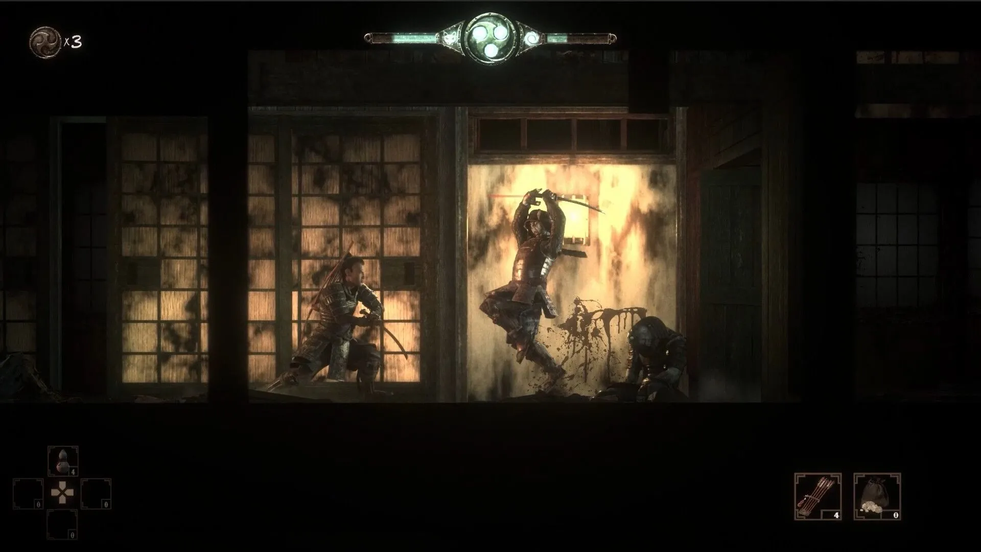 Phong cách đồ họa stop-motion độc đáo của The Spirit of the Samurai với hình ảnh một võ sĩ chống lại Oni.