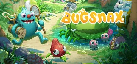 Poster game Bugsnax với những sinh vật nửa bọ nửa đồ ăn