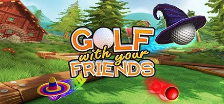 Poster game Golf With Your Friends với nhiều quả bóng golf trên sân