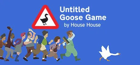 Poster game Untitled Goose Game với chú ngỗng đang gây náo loạn