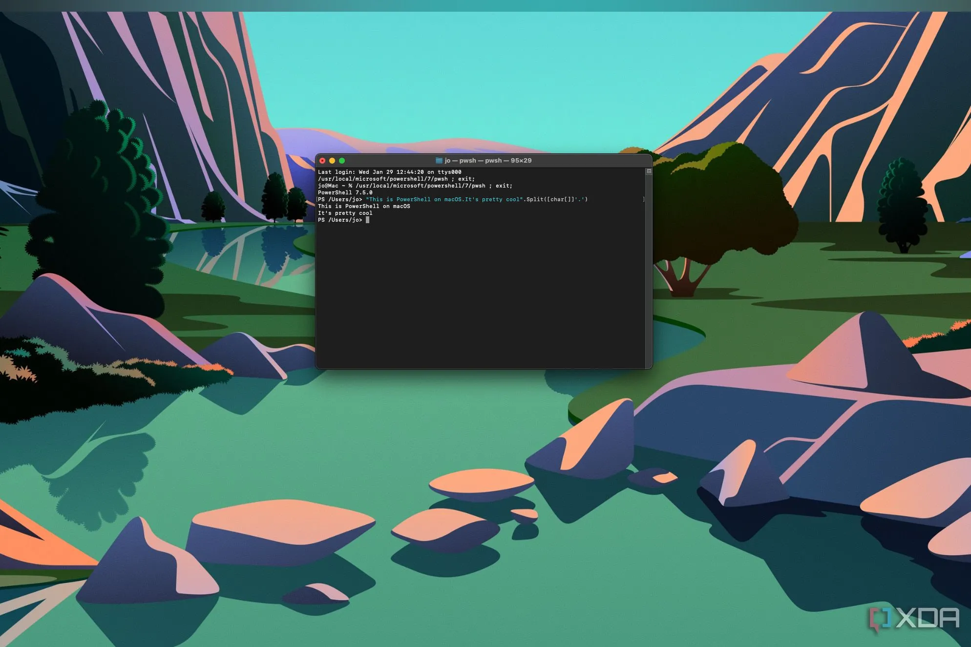 PowerShell đang chạy trên hệ điều hành macOS