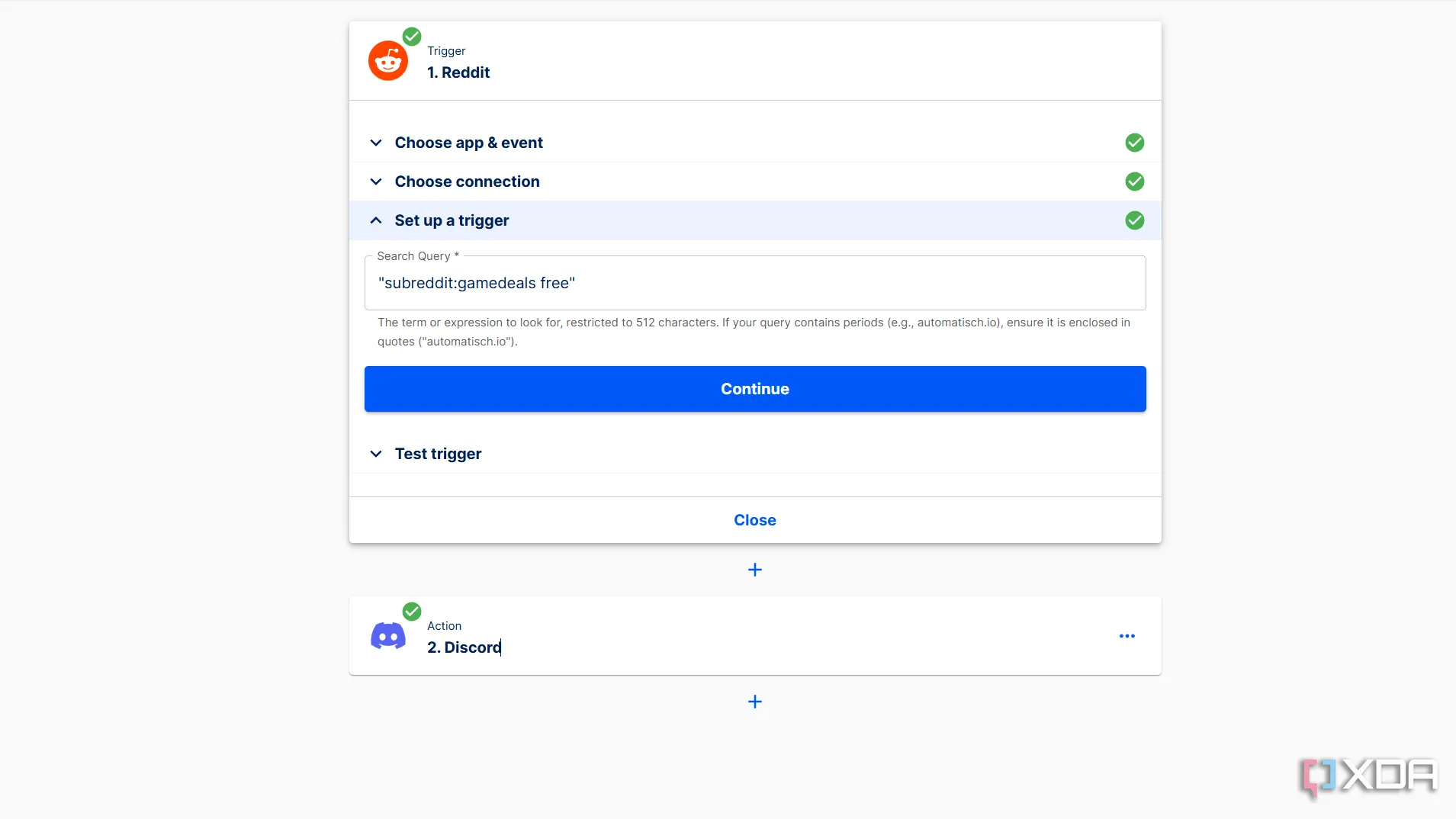 Quy trình tự động hóa Reddit (Reddit Flow) trong giao diện Automatisch
