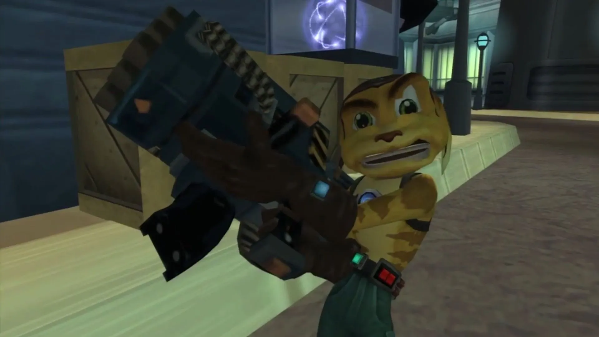 Ratchet đang cầm súng RYNO trong Ratchet &amp; Clank