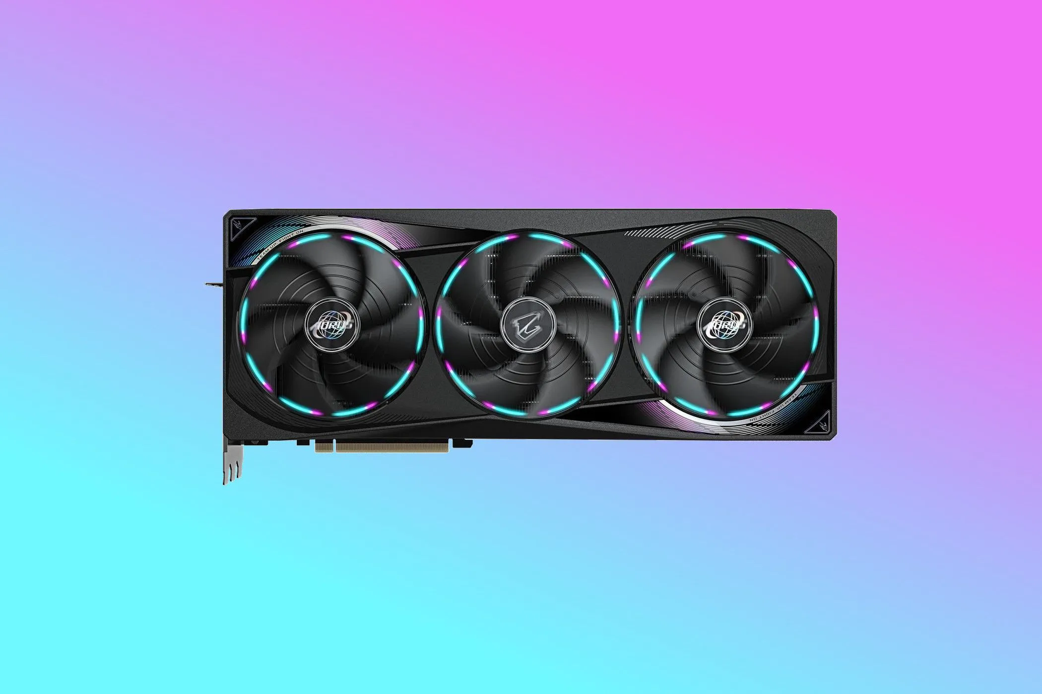 Render card đồ họa Gigabyte Aorus GeForce RTX 5070 Ti Master với hệ thống làm mát WINDFORCE