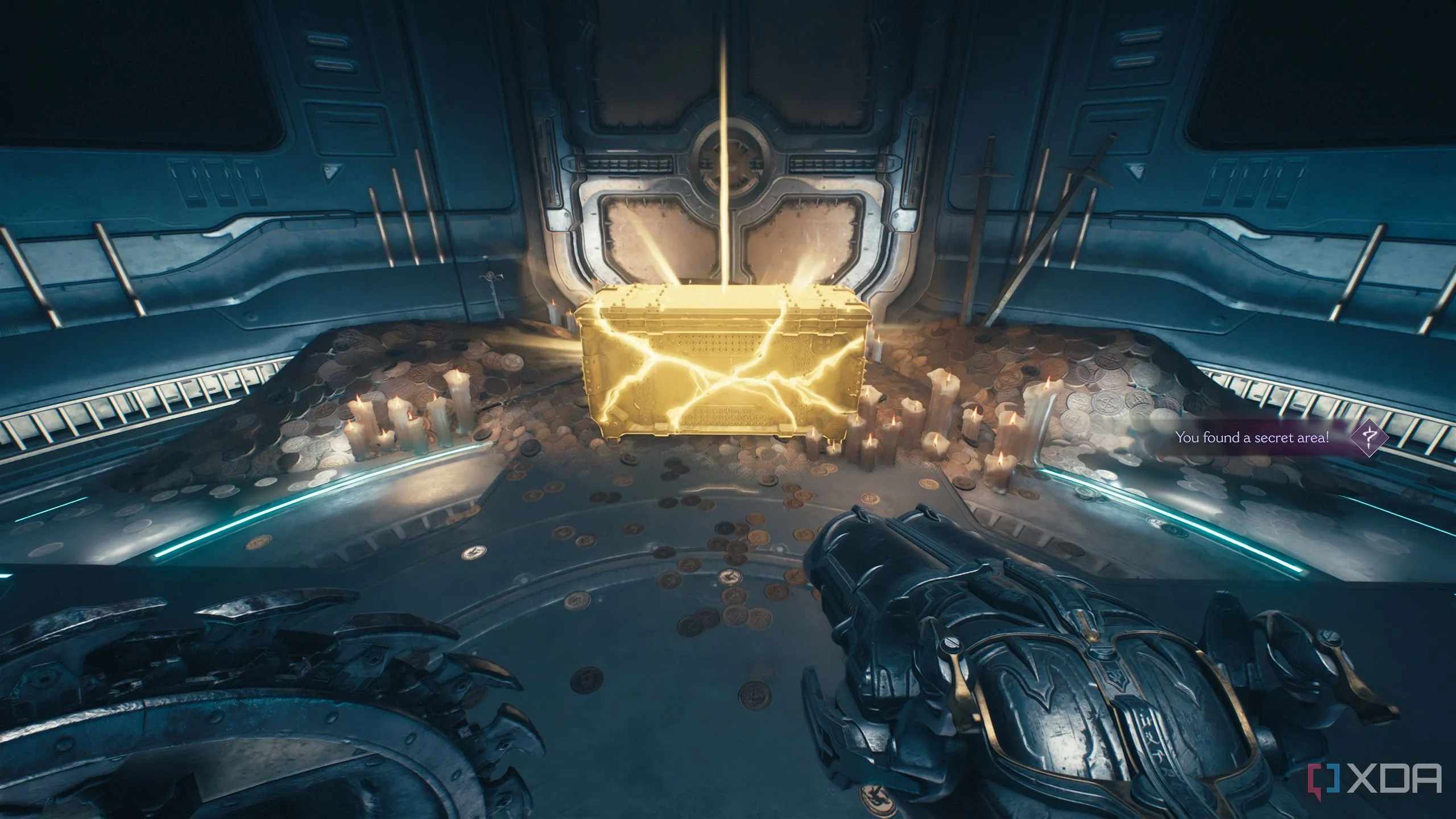 Rương vàng (gold chest) được tìm thấy trong khu vực bí mật 5 của Doom The Dark Ages Chapter 12.