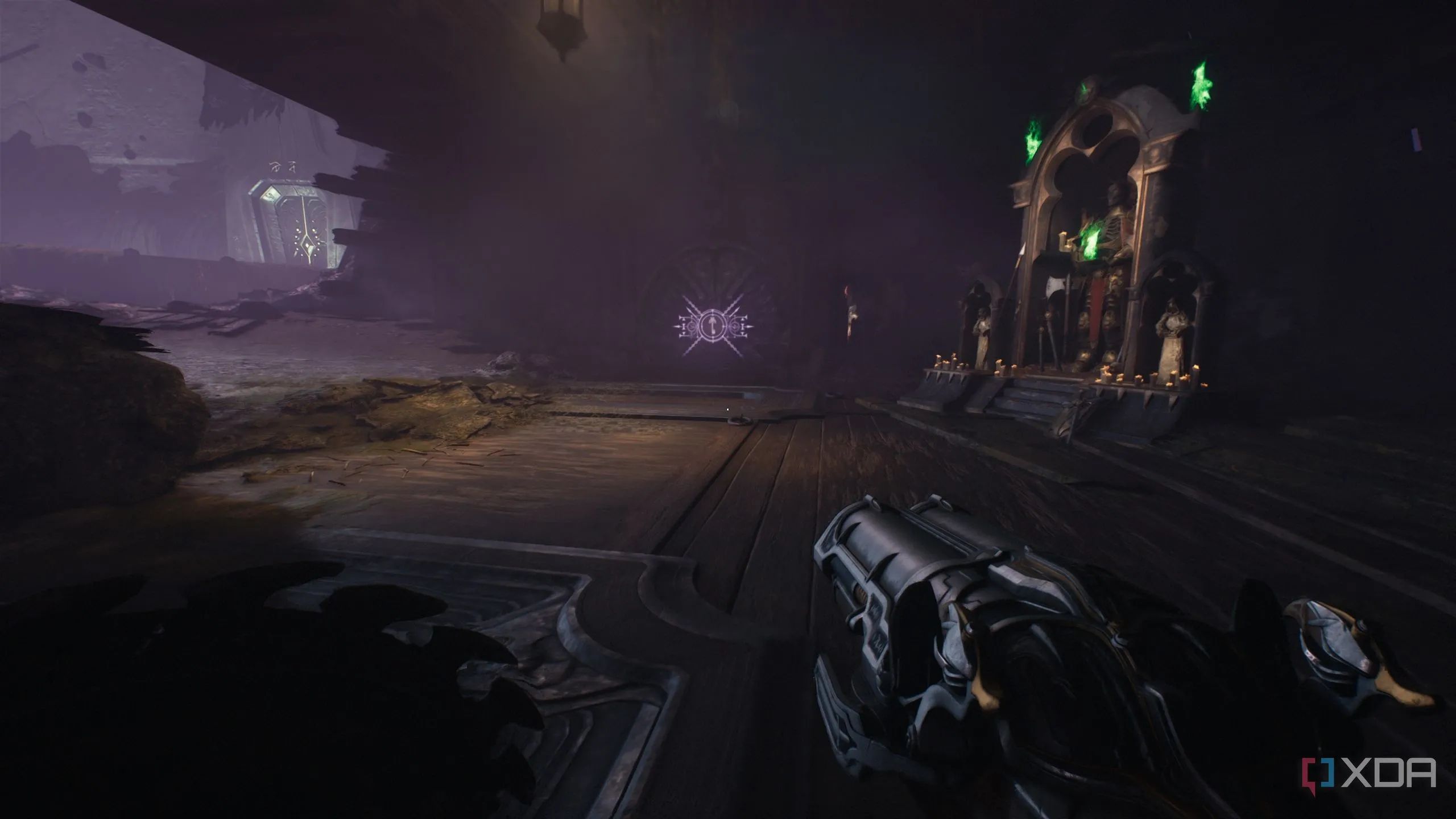 Sentinel Shrine và cổng khóa màu tím trong Chapter 17 Doom The Dark Ages
