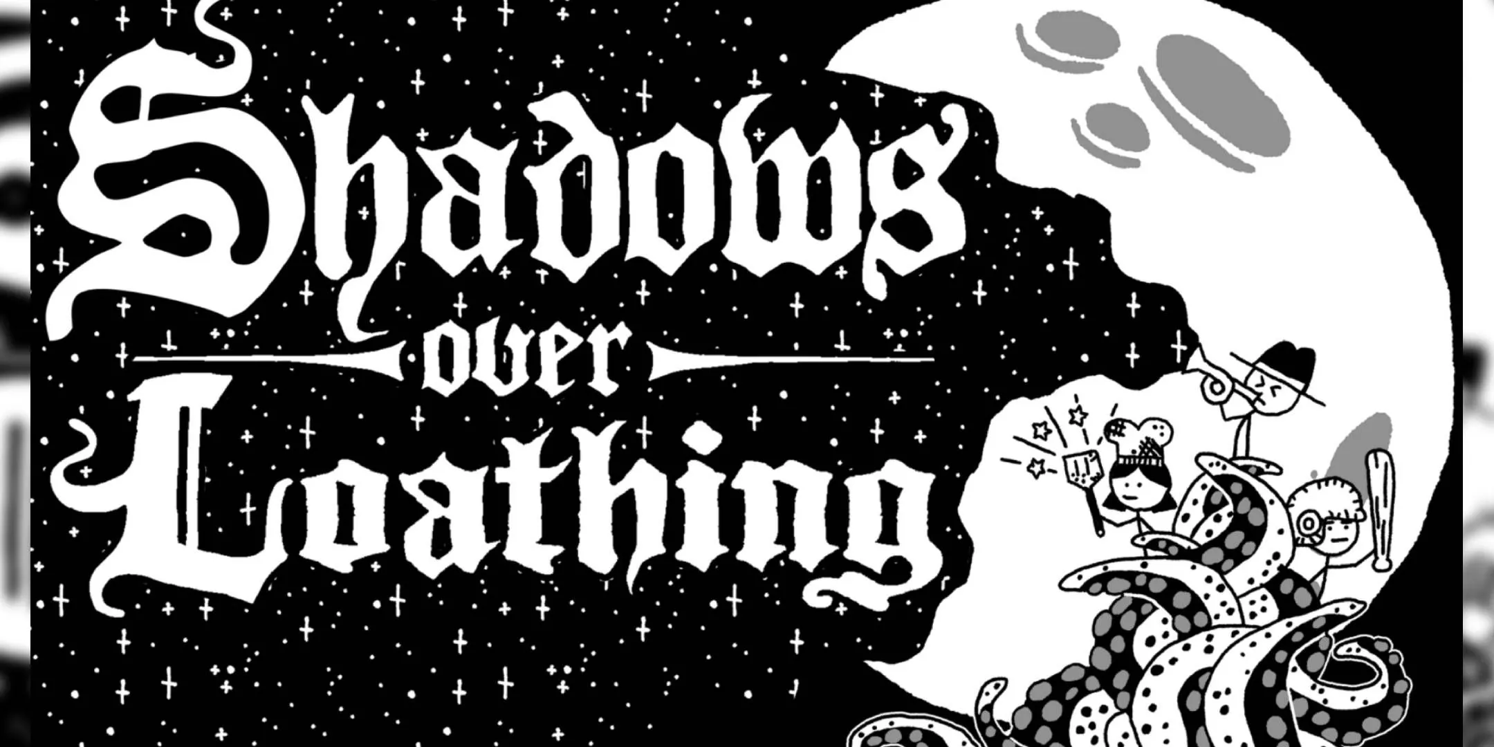 Shadows Over Loathing - Cảnh khám phá với đồ họa phác thảo độc đáo