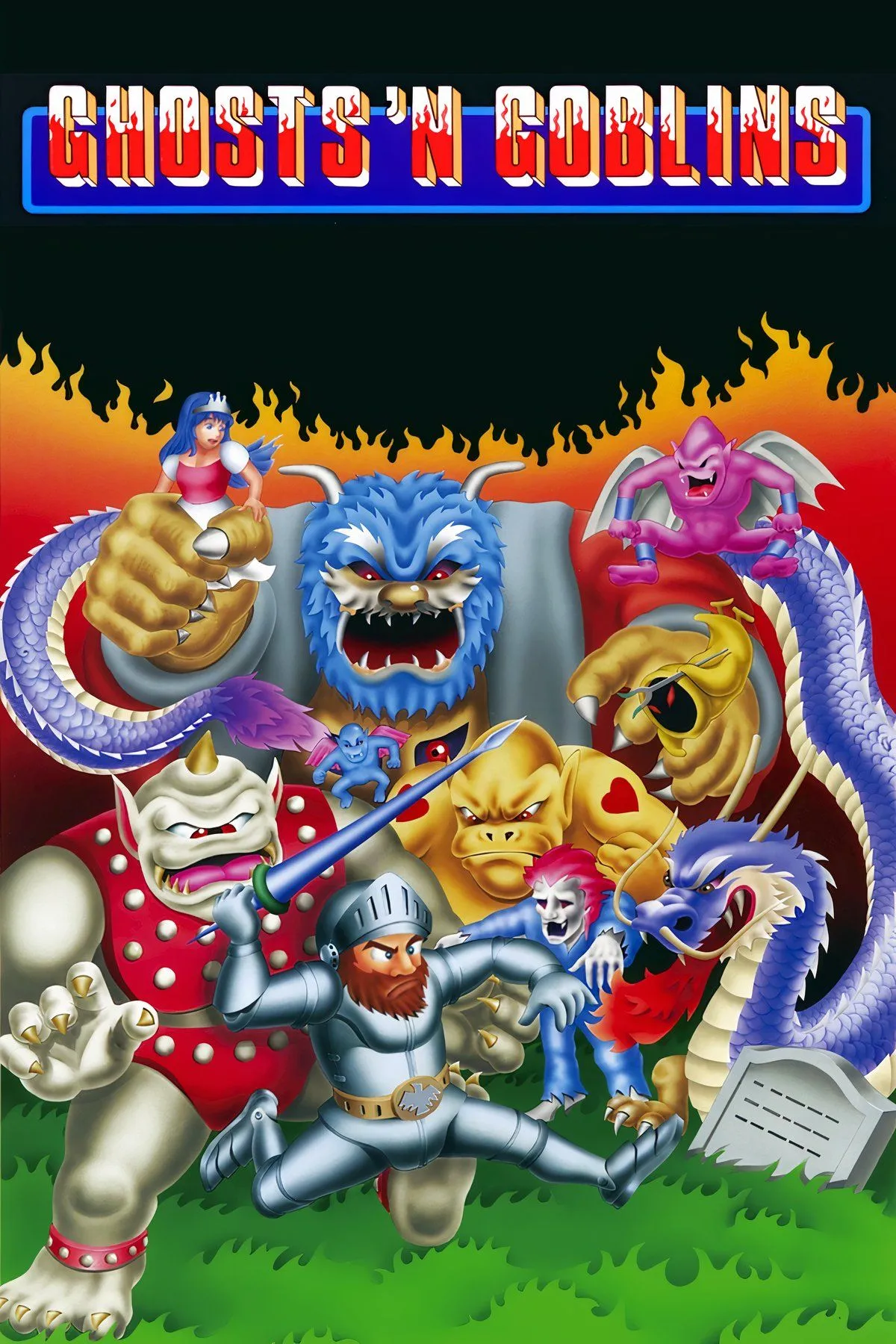 Sir Arthur đối mặt với quỷ dữ trong Ghosts 'n Goblins, minh họa độ khó huyền thoại của game