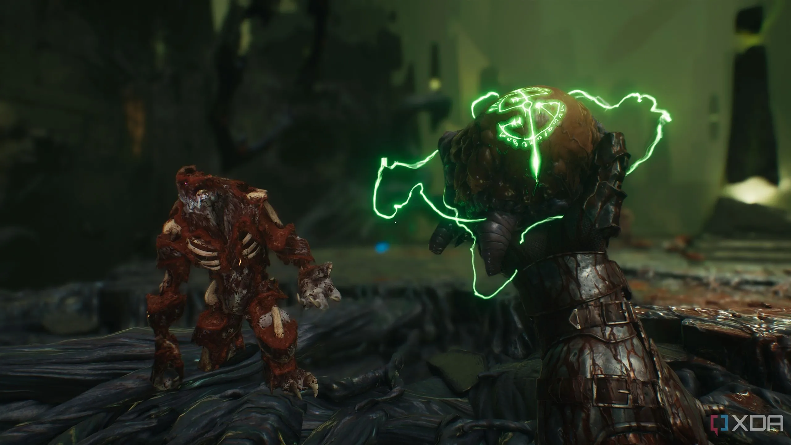 Slayer đang giữ một Demonic Essence tăng tối đa giáp trong Chapter 15 của Doom: The Dark Ages.