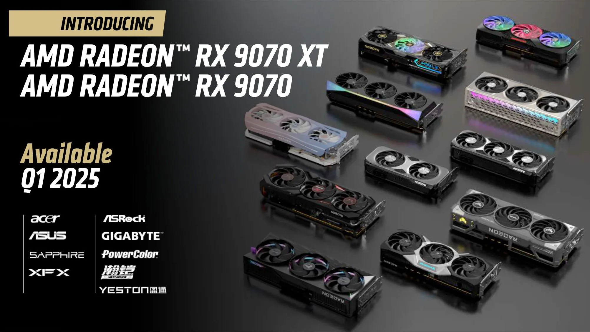 Slide giới thiệu GPU AMD RDNA 4, cho thấy chiến lược định giá và vị thế thị trường