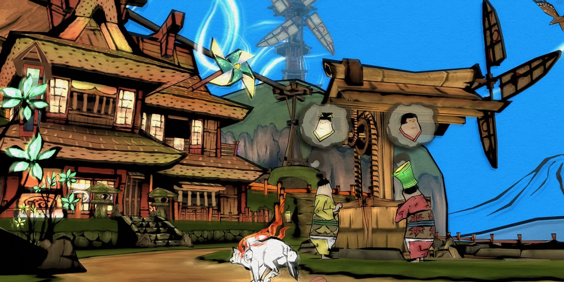 Sói trắng Amaterasu khám phá thế giới Okami với phong cách đồ họa mực độc đáo