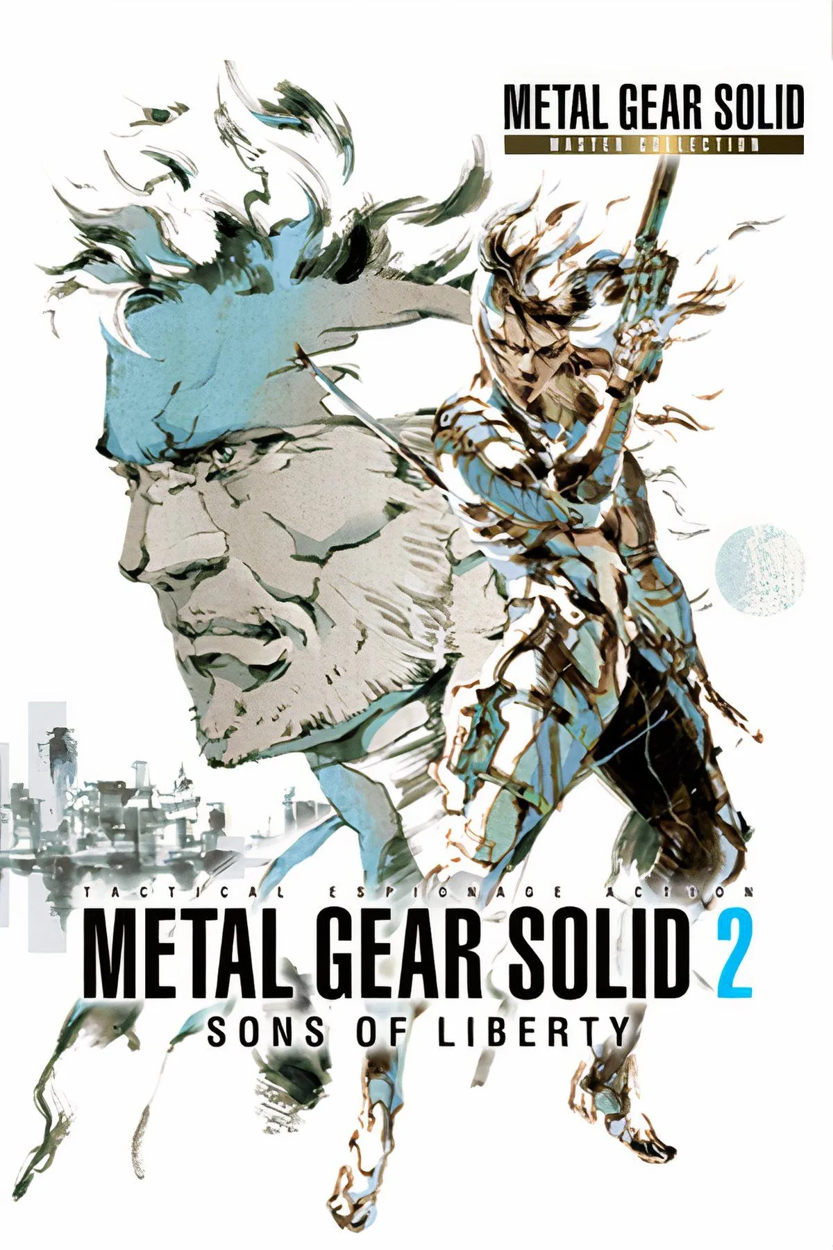 Solid Snake trong Metal Gear Solid 2 với ánh mắt sắc bén, thể hiện tính chất hành động lén lút của game