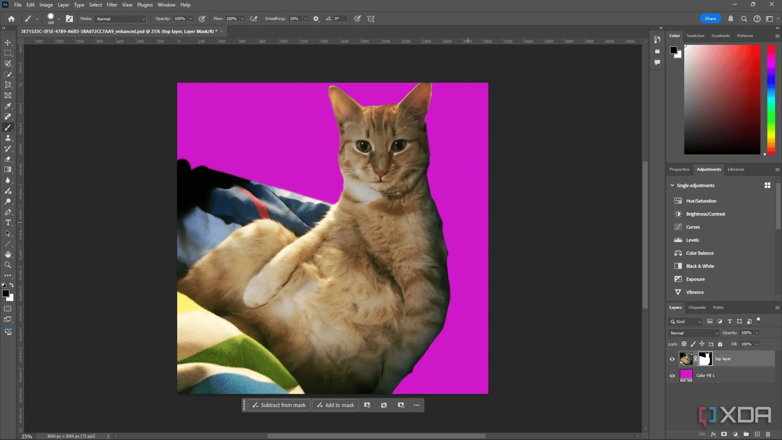 Sử dụng công cụ Brush để tạo mặt nạ trong Photoshop