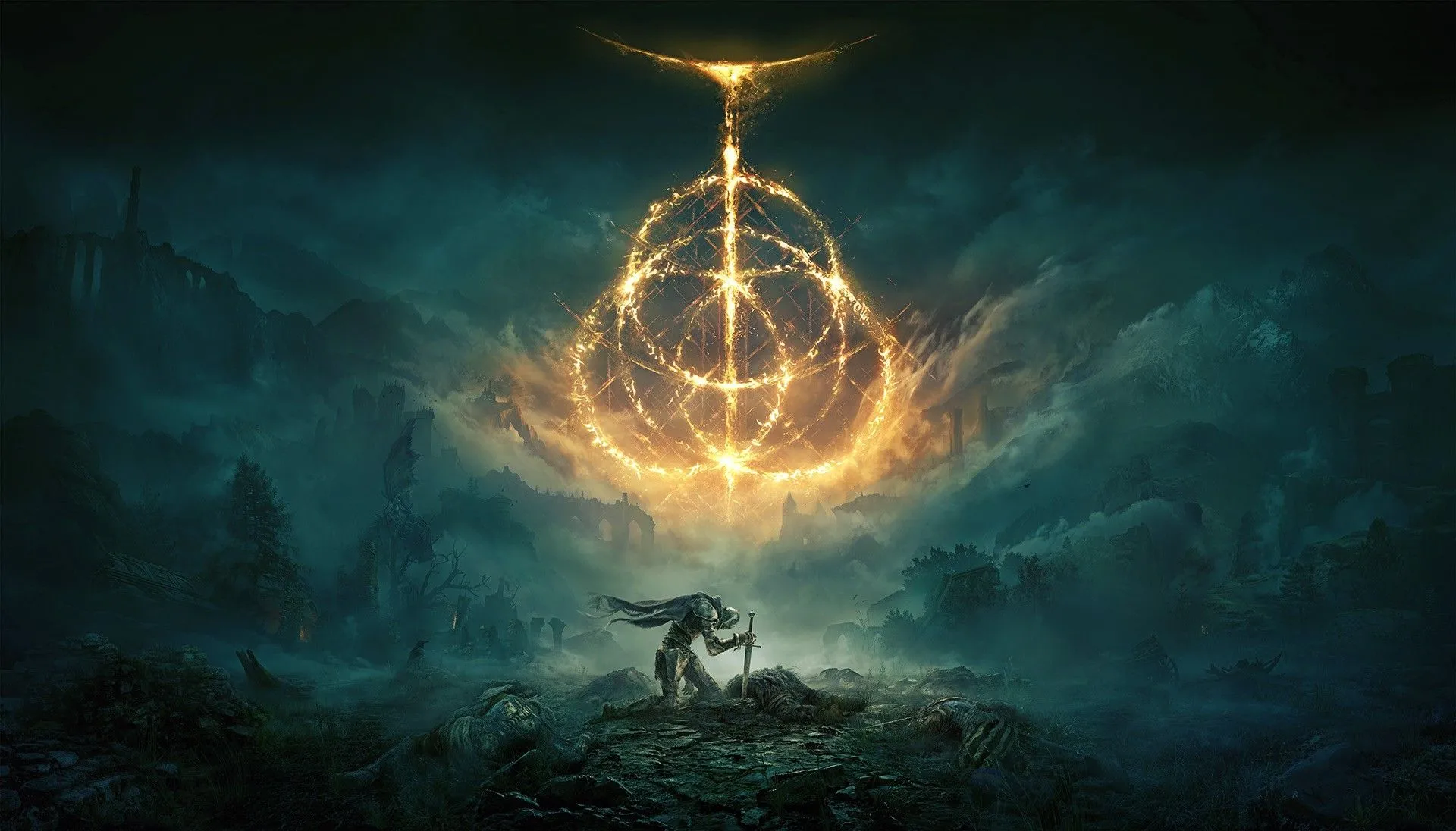 Tác phẩm nghệ thuật game Elden Ring, thể hiện một thế giới mở rộng lớn và đầy thử thách