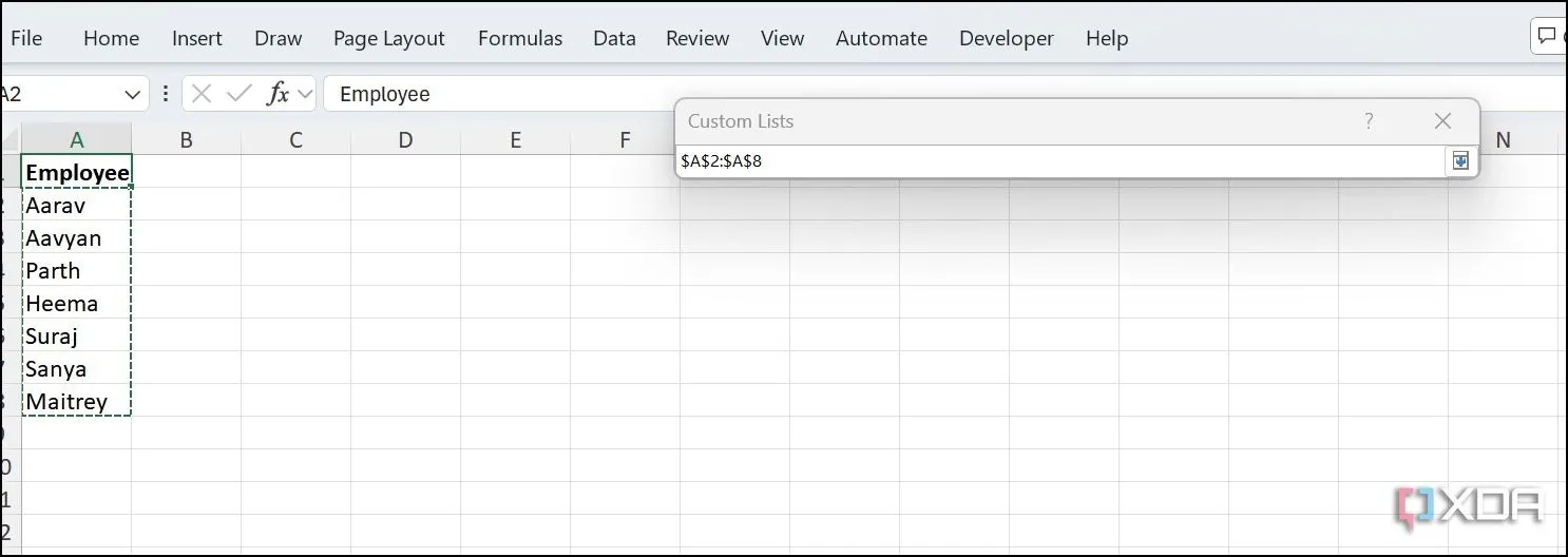 Thêm danh sách tùy chỉnh mới vào Excel để tự động điền