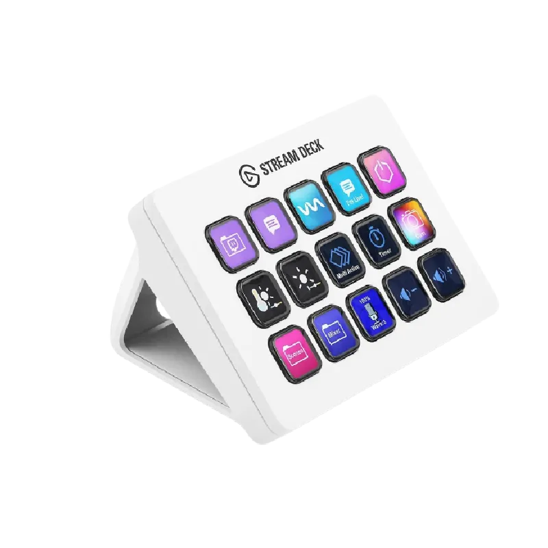 Thiết bị Elgato Stream Deck MK.2 màu đen với 15 phím lập trình, công cụ không thể thiếu cho các streamer và nhà sáng tạo nội dung gaming chuyên nghiệp.