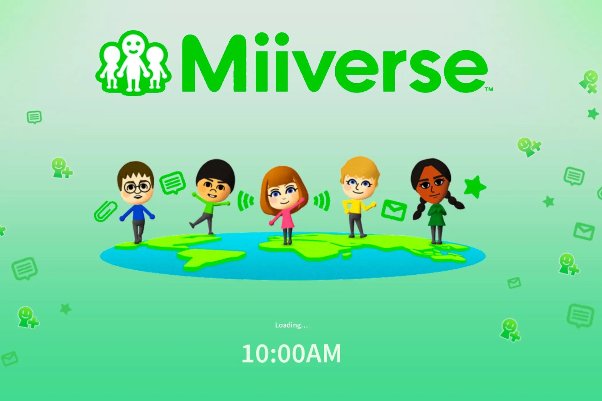 Thiết kế concept Miiverse trên Nintendo Switch 2, thể hiện giao diện người dùng thân thiện với Mii và các tính năng mạng xã hội.