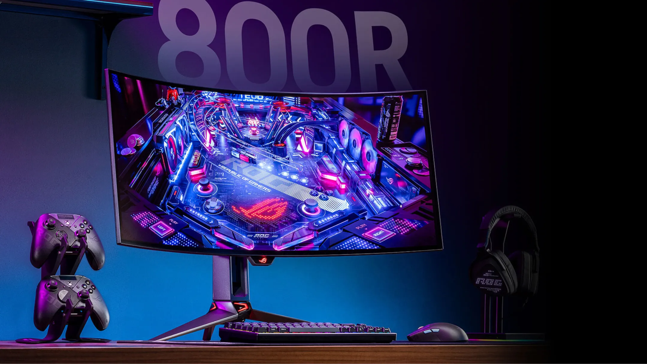 Thiết kế mặt sau và các cổng kết nối của màn hình Asus ROG Swift PG34WCDM
