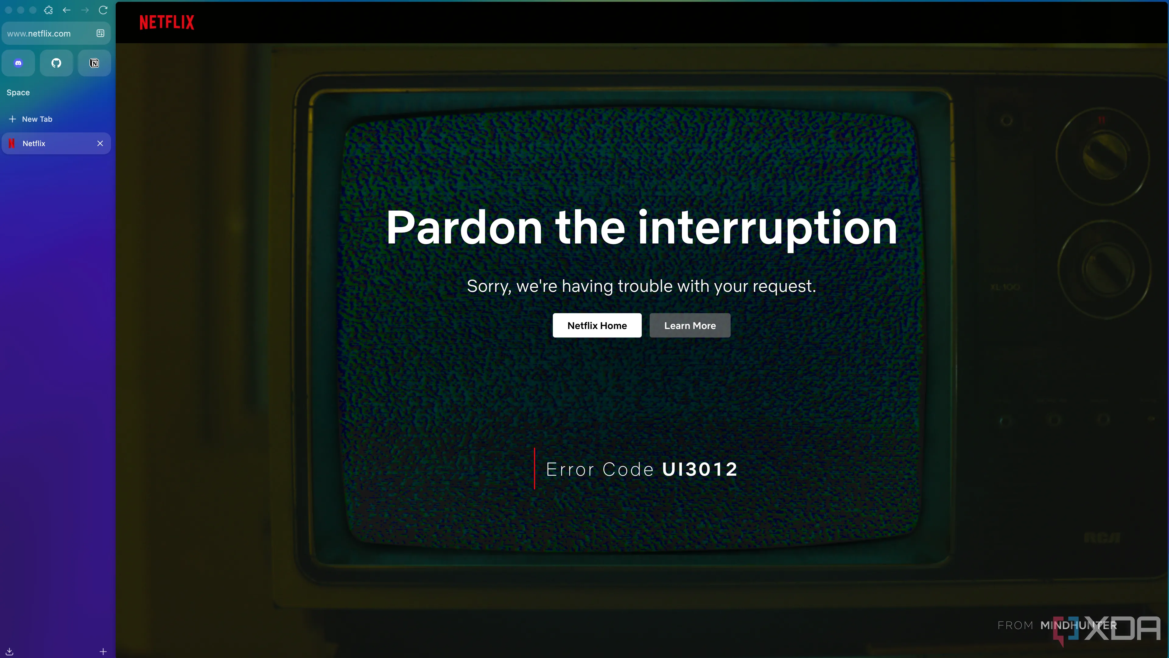 Thông báo lỗi Netflix hiển thị trên trình duyệt Zen do thiếu hỗ trợ DRM