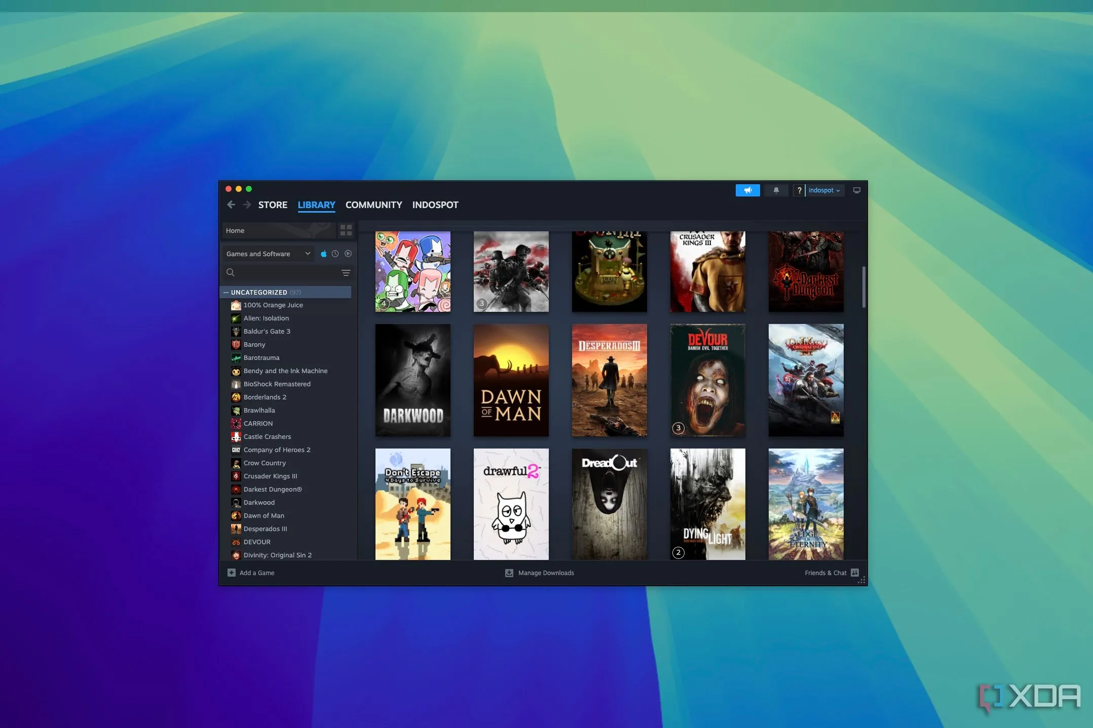 Thư viện game trên Steam, minh họa cho tài khoản người dùng và số lượng trò chơi đã sở hữu.
