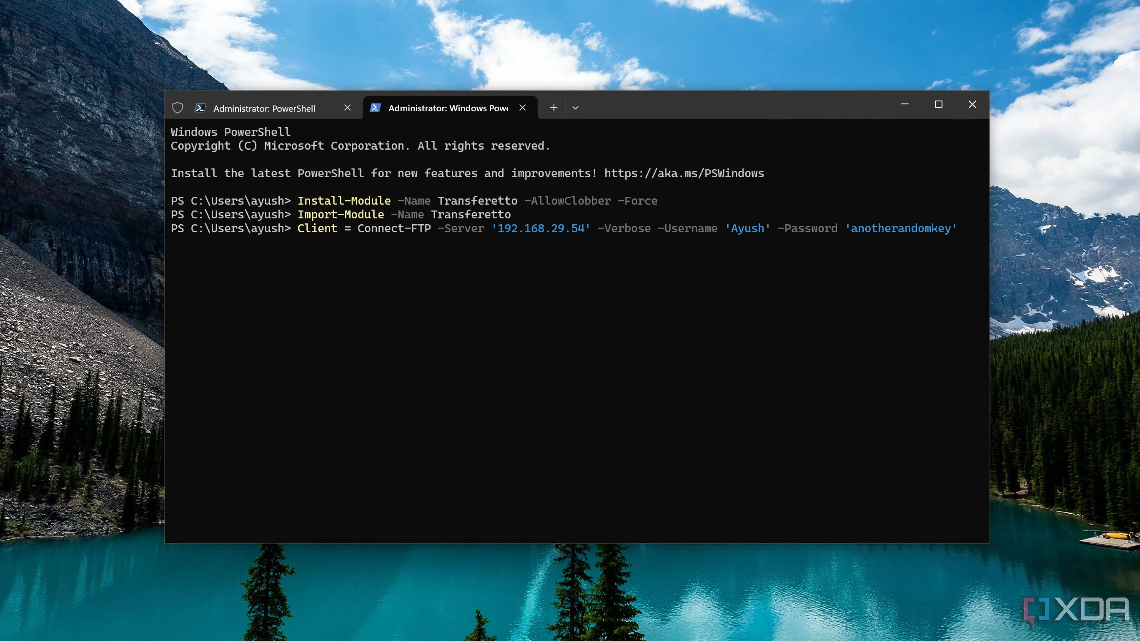 Thực hiện truyền tải file bằng module Transferetto trong PowerShell