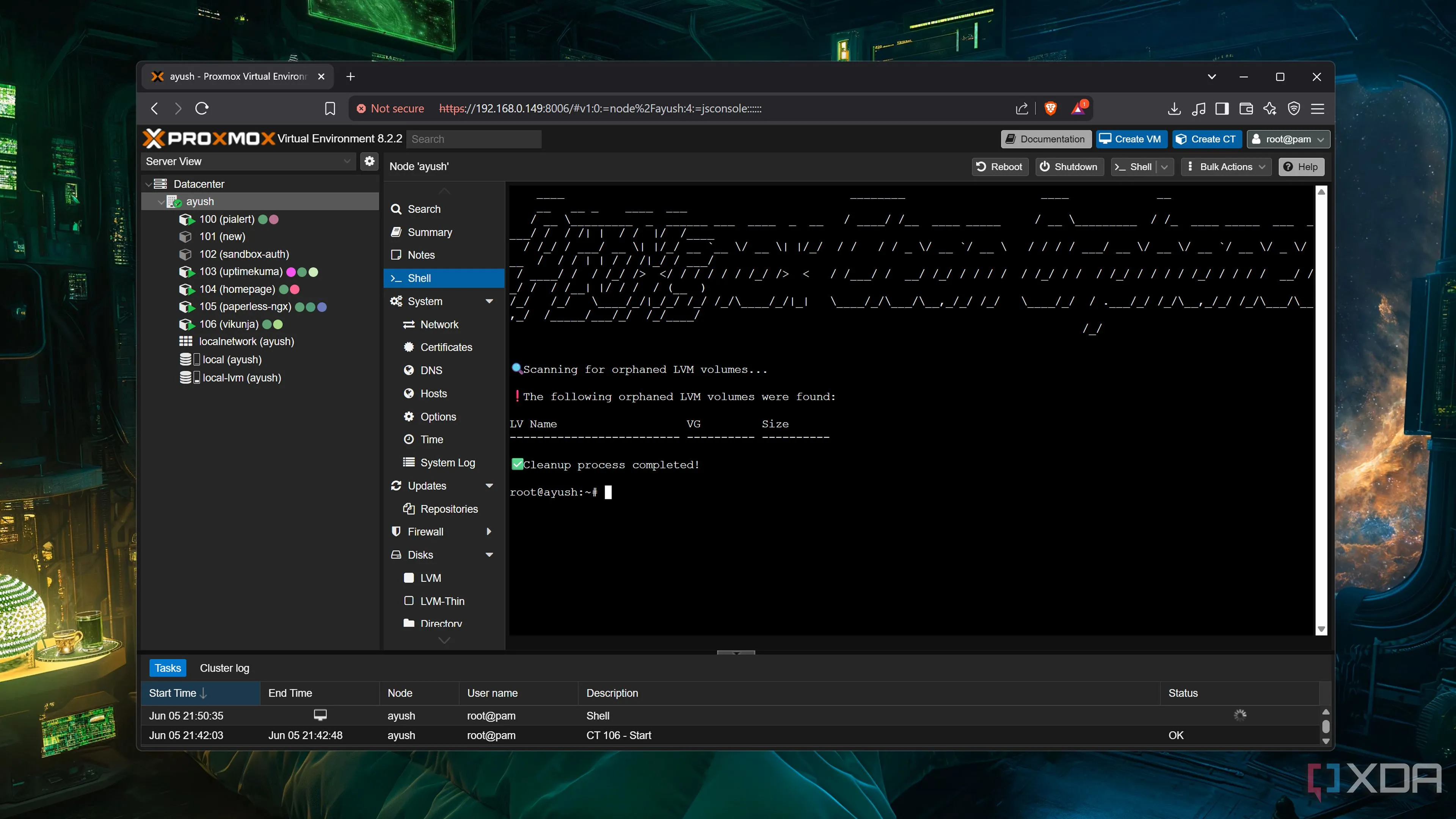 Thực thi script Proxmox Clean Orphaned LVM nhằm loại bỏ các volume LVM bị bỏ quên và giải phóng dung lượng lưu trữ