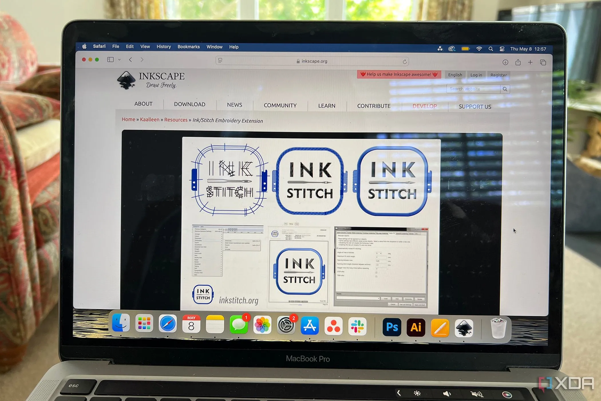 Tiện ích mở rộng Ink/Stitch trên Inkscape hỗ trợ thiết kế thêu kỹ thuật số