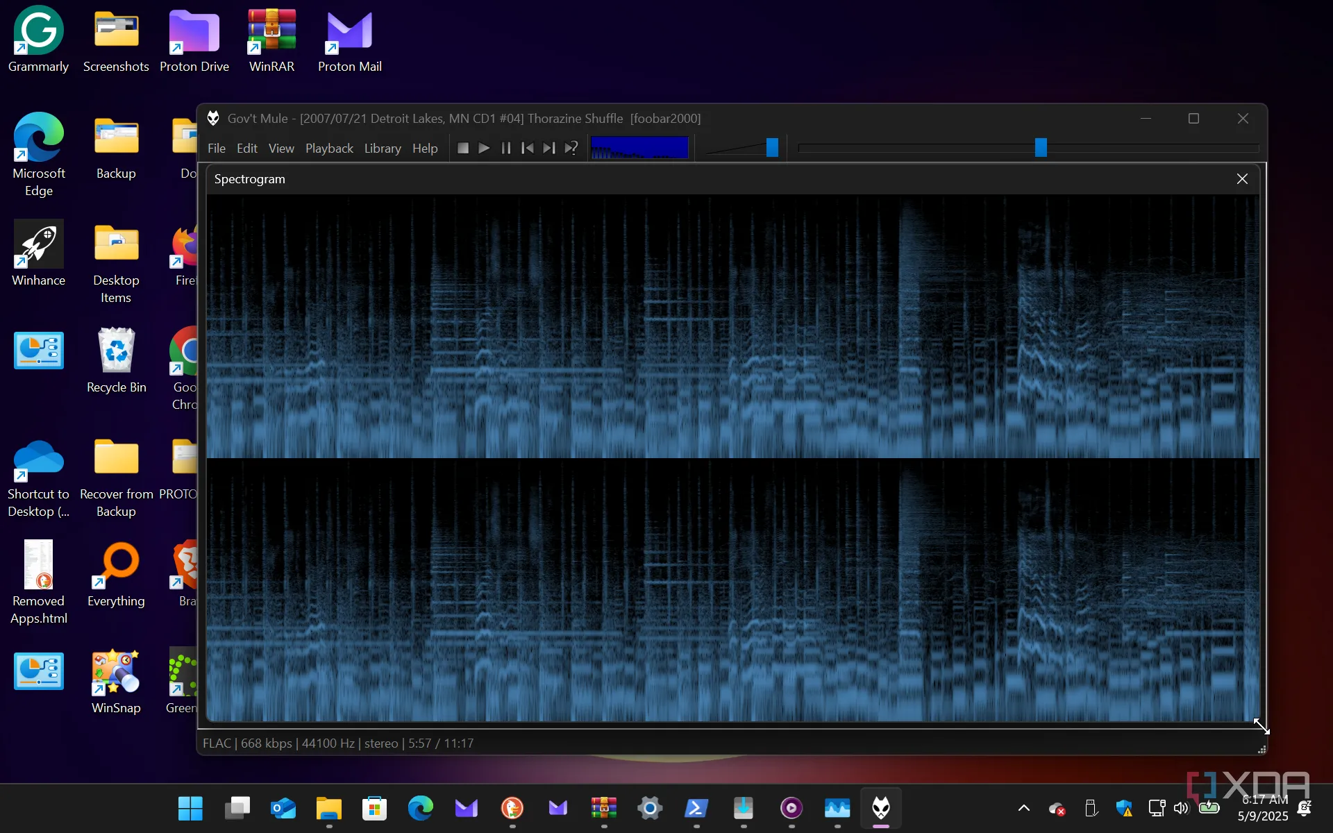 Tính năng hiển thị hiệu ứng âm thanh (visualization) độc đáo của Foobar2000