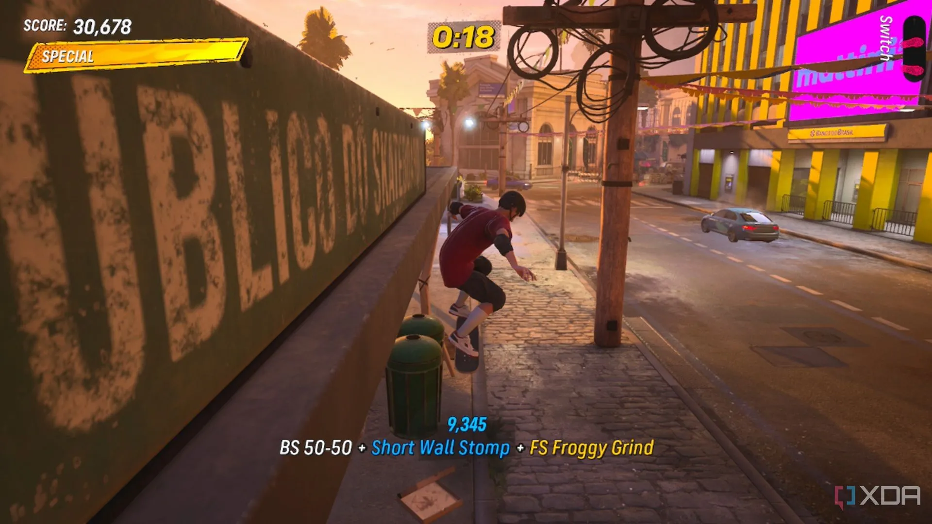 Tony Hawk thực hiện một chuỗi combo ấn tượng trên ván trượt trong bản remake Tony Hawk's Pro Skater 3+4.