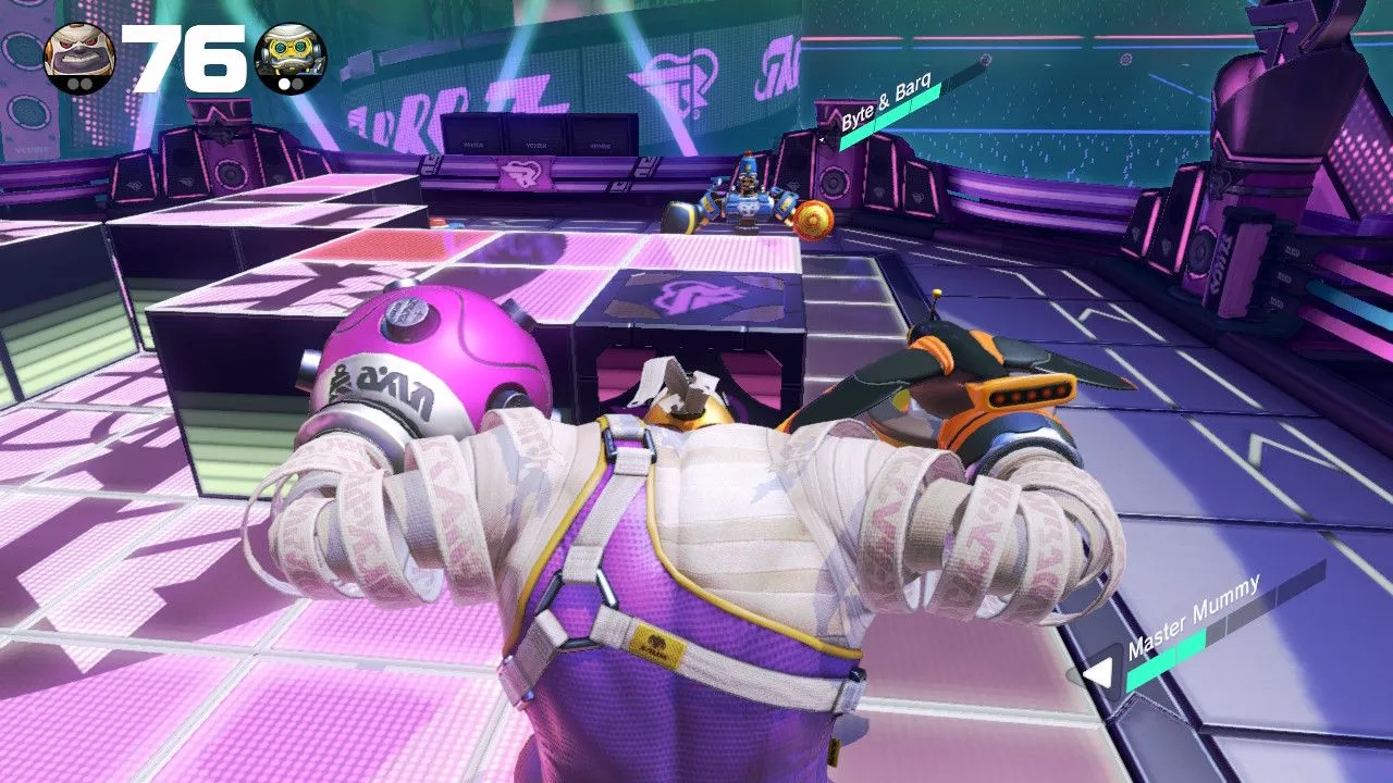 Trận đấu sôi động trong ARMS trên Nintendo Switch với các nhân vật tay dài