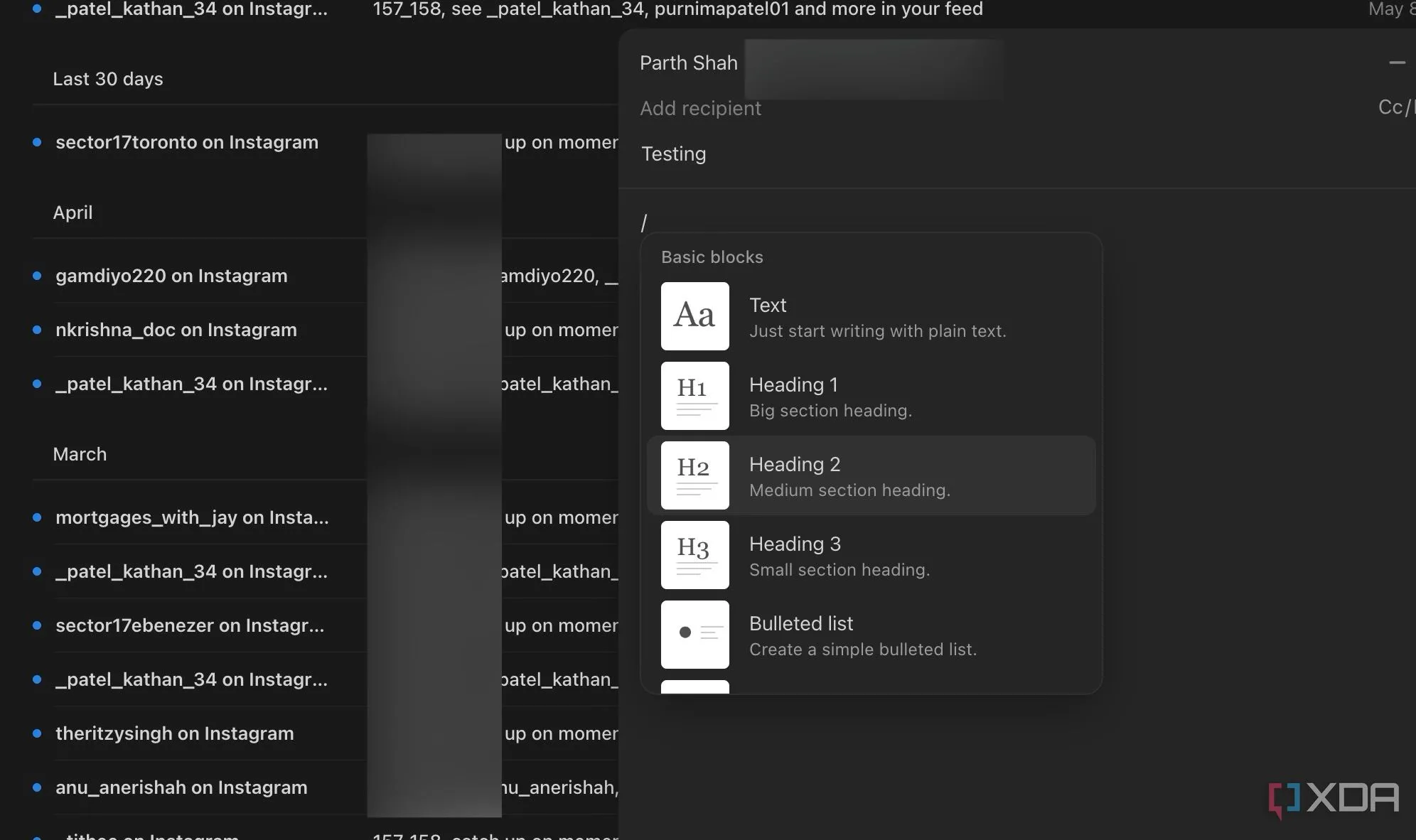 Trình soạn thảo email của Notion Mail với khả năng hỗ trợ định dạng Markdown