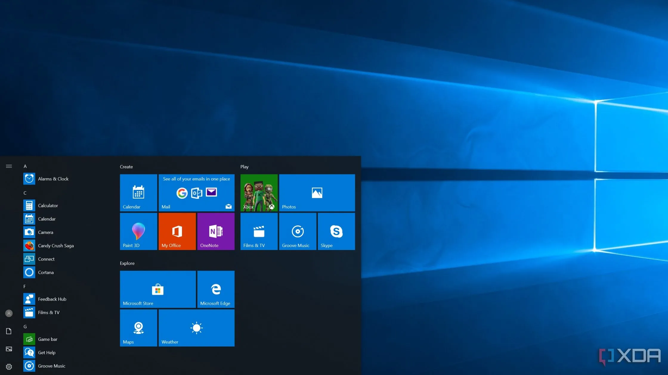 Trò chơi Candy Crush xuất hiện trong menu Start của Windows 10
