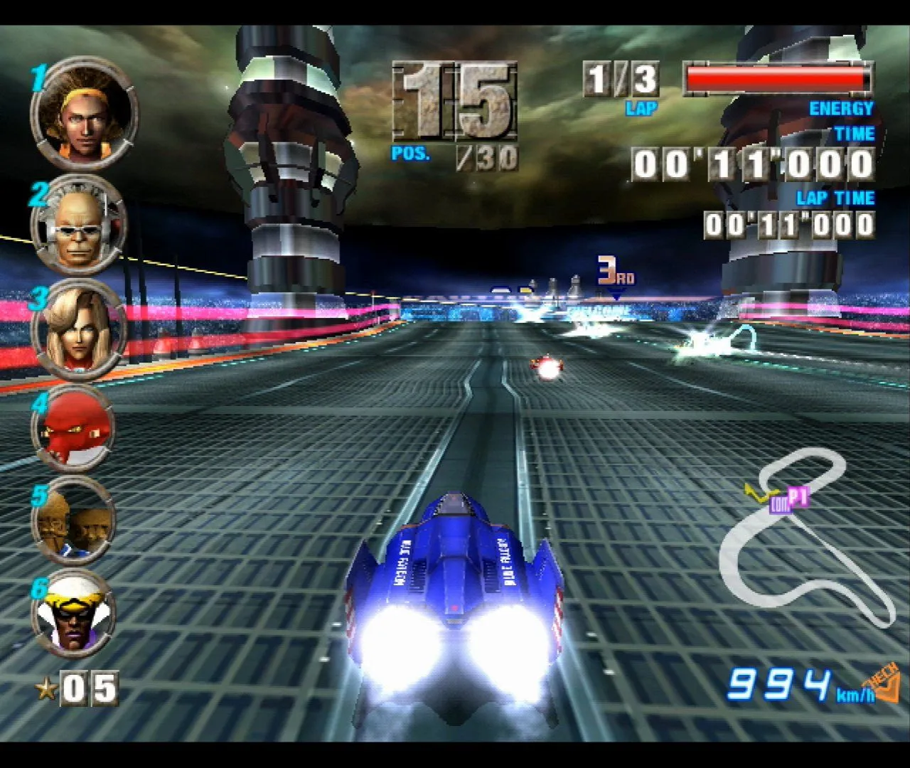 Tựa game đua xe tương lai F-Zero GX với đồ họa rực rỡ và tốc độ cao, chạy mượt mà trên Raspberry Pi 5.