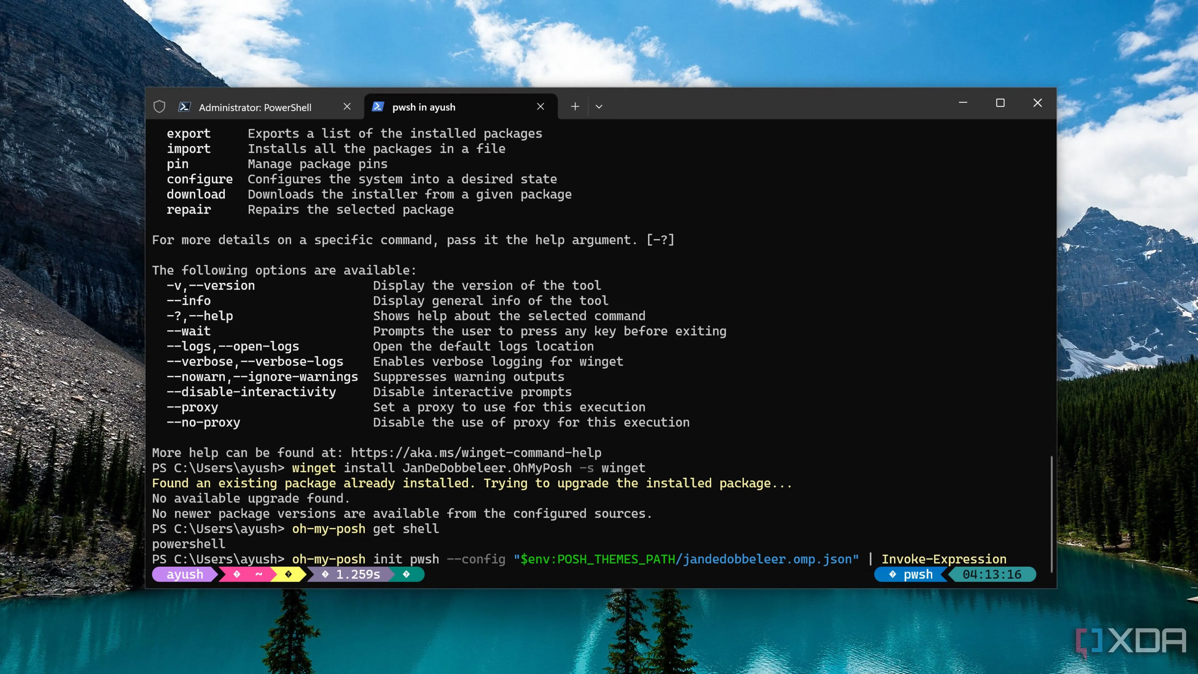 Tùy biến giao diện PowerShell với module Oh-my-posh và Terminal-Icons