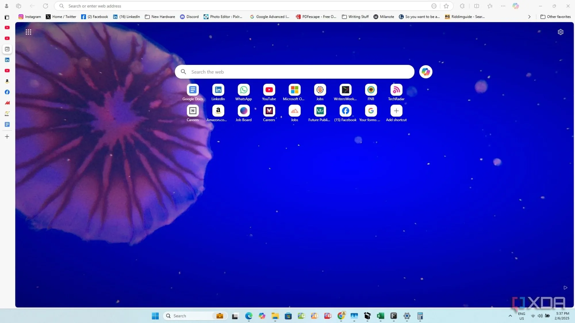 Tùy chọn ẩn thanh yêu thích trong Microsoft Edge