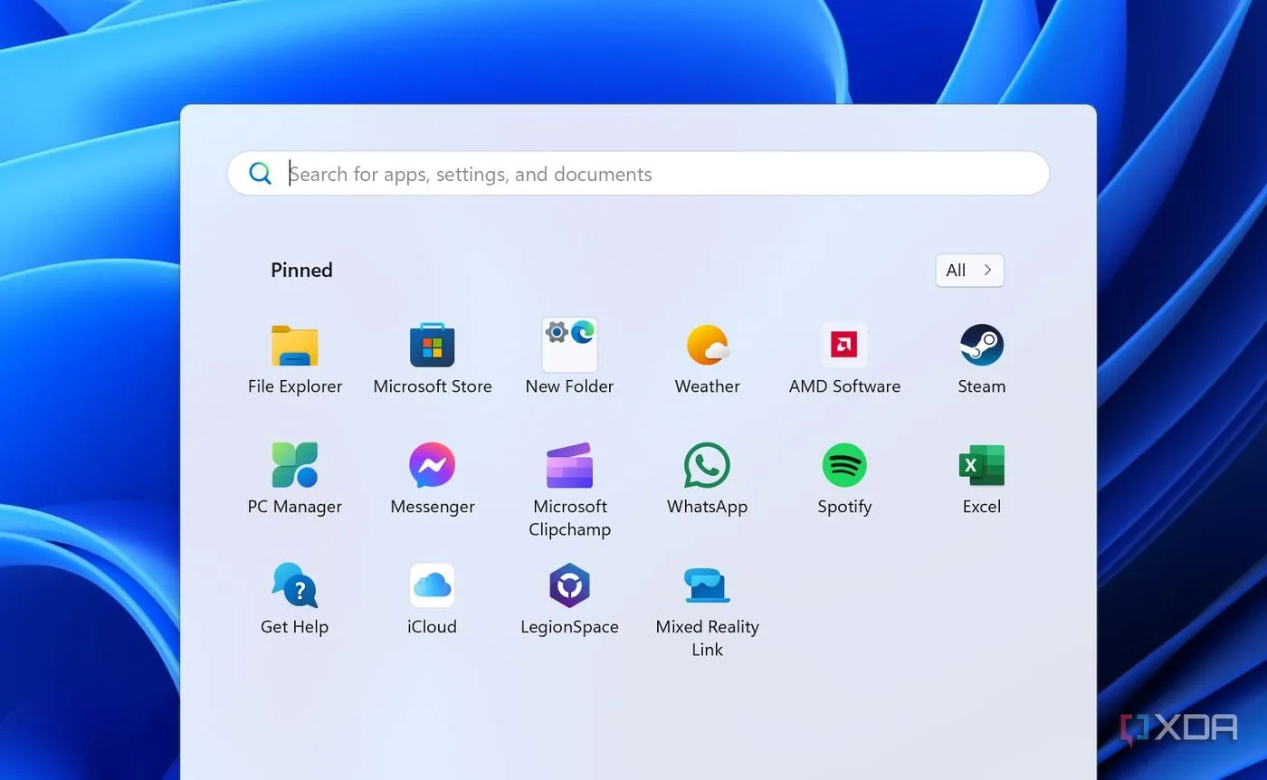 Tùy chọn bố cục &quot;Nhiều ghim hơn&quot; trong cài đặt Start Menu Windows 11, cho phép hiển thị nhiều ứng dụng đã ghim hơn.